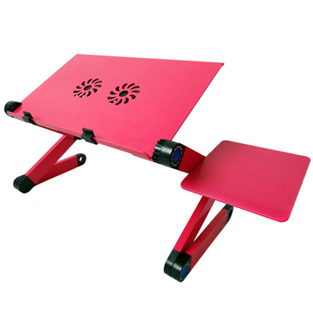 Valink Adjustable Laptop Folding Desk - Portable Bed Tray Table with Cooling Fan & Mouse Pad - Ergonomic Multi-Function Stand for Home Office, Gaming, and Bedroom Use