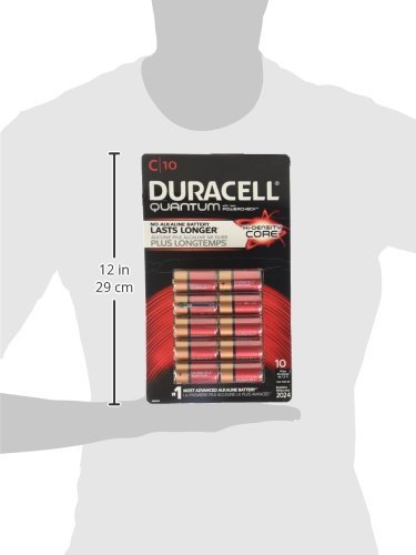 Duracell Quantum C Alkaline Batteries 10 Pack - Long Lasting Power for Toys, Flashlights & Electronics - AA Batteries for High Drain Devices