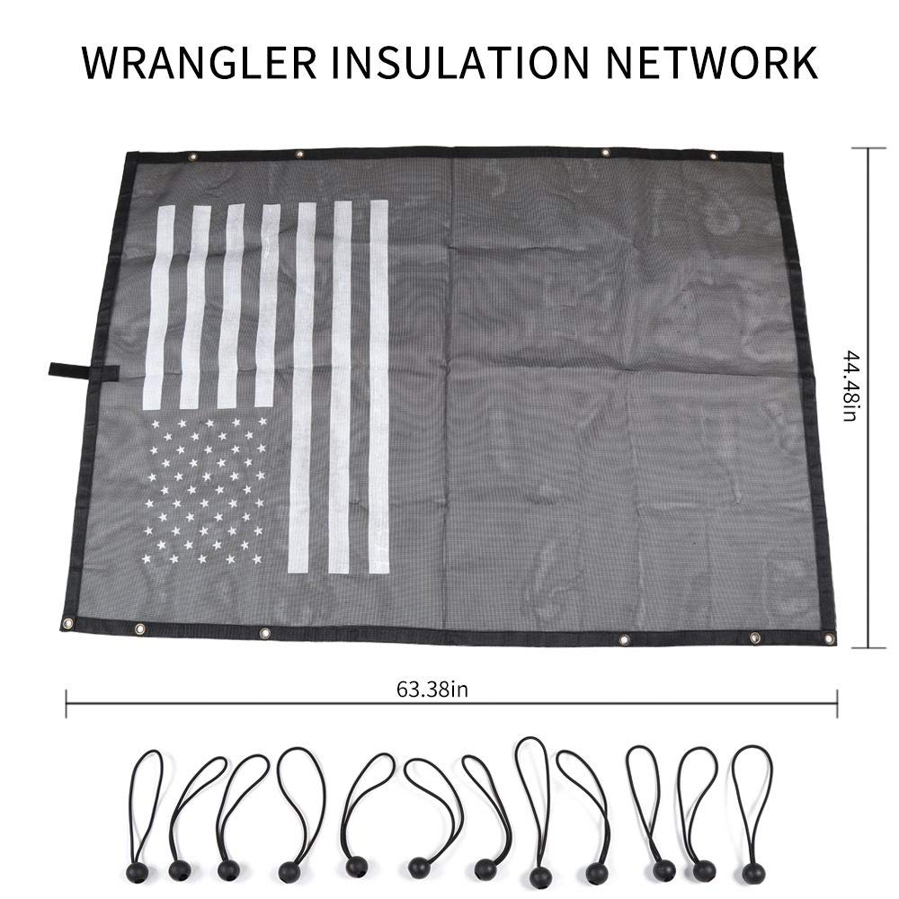 UV Protection Mesh Sunshade Bikini Top for Jeep Wrangler TJ 1997-2006 - American Flag Design | Perfect for Beach, Off-Roading & Summer Adventures