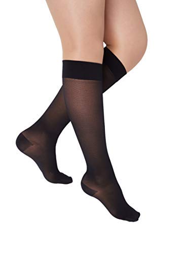 Sheer 15-20 mmHg Knee-High Graduated Compression Socks for Women - Circulation Support & Comfort for Travel, Running & Pregnancy