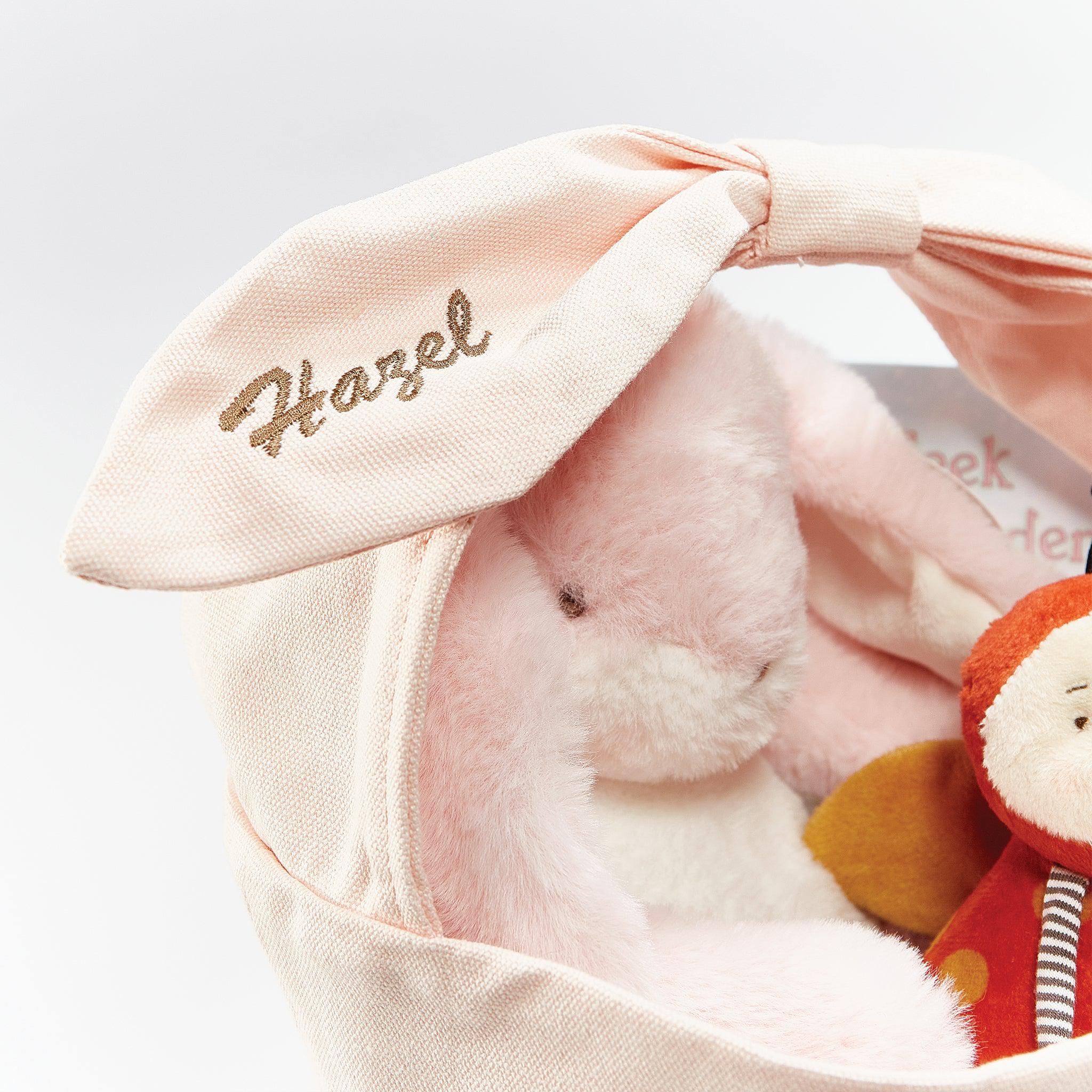 Blossom Bunny Gift Bucket Set - Easter Basket, Spring Decor, Baby Shower Present - Perfect for Easter Gifts, Nursery Decorations & Spring Celebrations