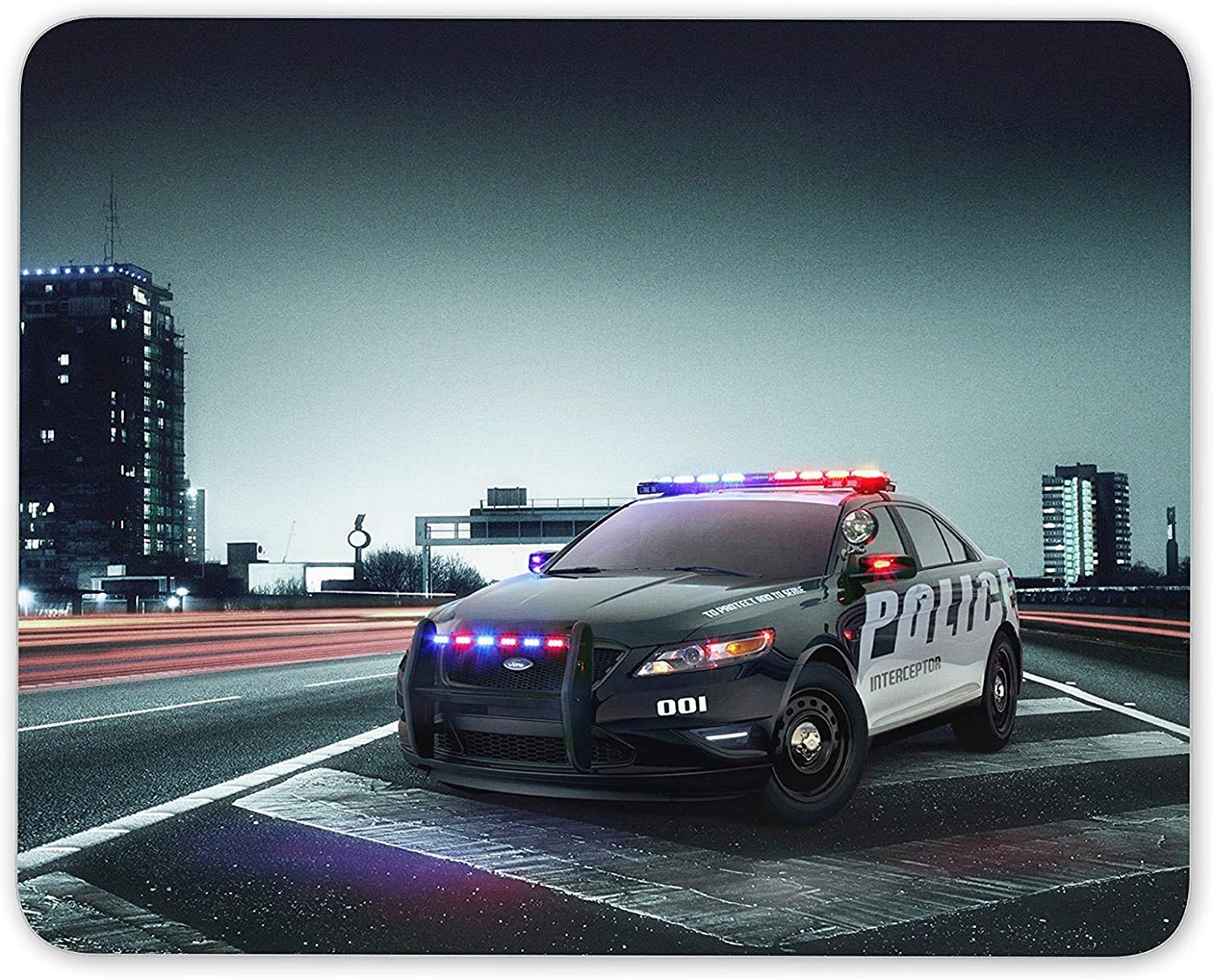 14 x 24 Inch Police Car Mouse Pad - Non-Slip Gaming Mouse Mat with Stitched Edges | Perfect for Office, Gaming & Kids Computer Desk Accessories | USA Made Fun Gift Idea