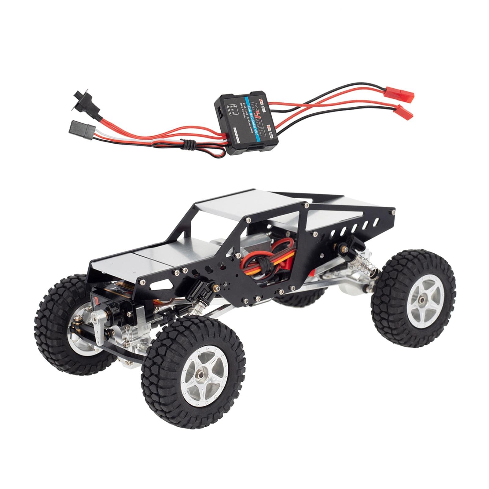 Yiju 1/24 Scale RC Frame Assembly Chassis for Axial SCX24 90081 C10 RC Crawler Car - Silver | Upgrade Part for Off-Road Crawling & Trail Adventures