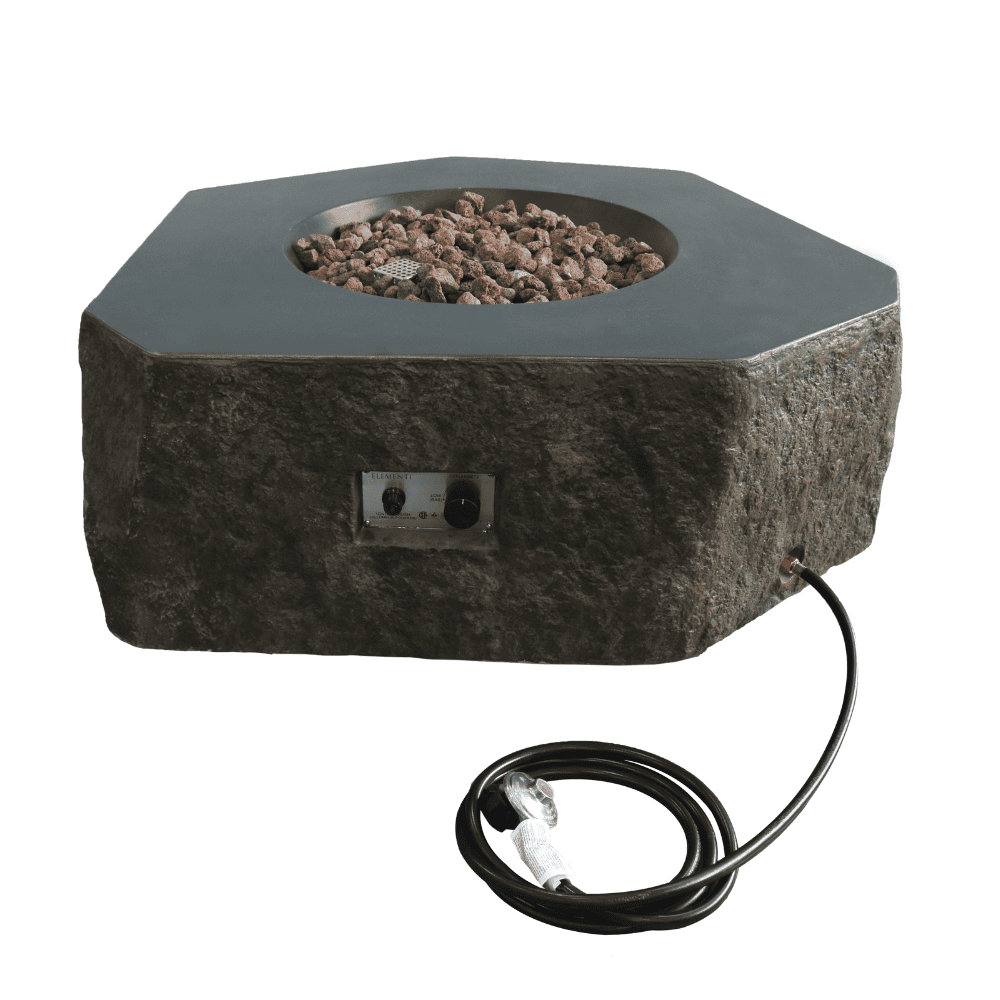 Columbia Outdoor Concrete Fire Table - Weather-Resistant Patio Heater for Backyard, Garden & Deck - Perfect for Camping, BBQ & Relaxing Evenings