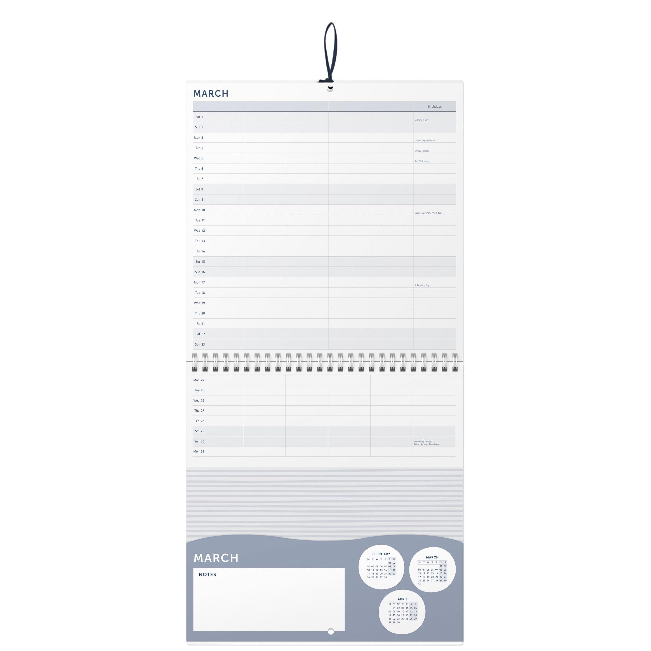 Busy B 17-Month Family Wall Calendar August 2024 - December 2025 | Floral Design Wall Planner with 5 Schedules, Tear-Off Shopping Lists & 17 Monthly Pockets | FSC Certified | Perfect for Home, Office & Classroom Organization