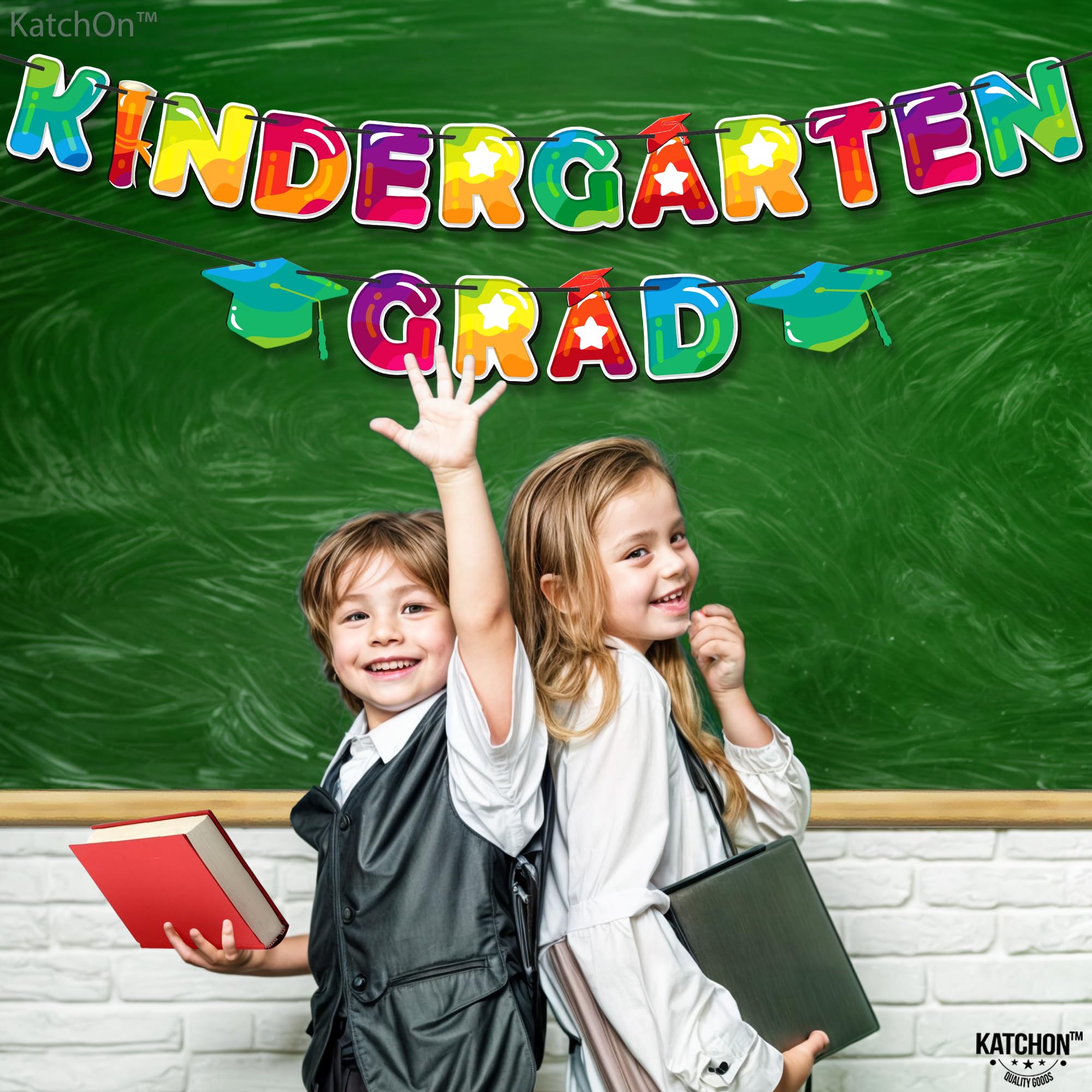KatchOn 10ft Glitter Kindergarten Graduation Banner - Large Graduation Sign for Classroom Decor, Party Backdrop, Photo Booth & School Celebrations