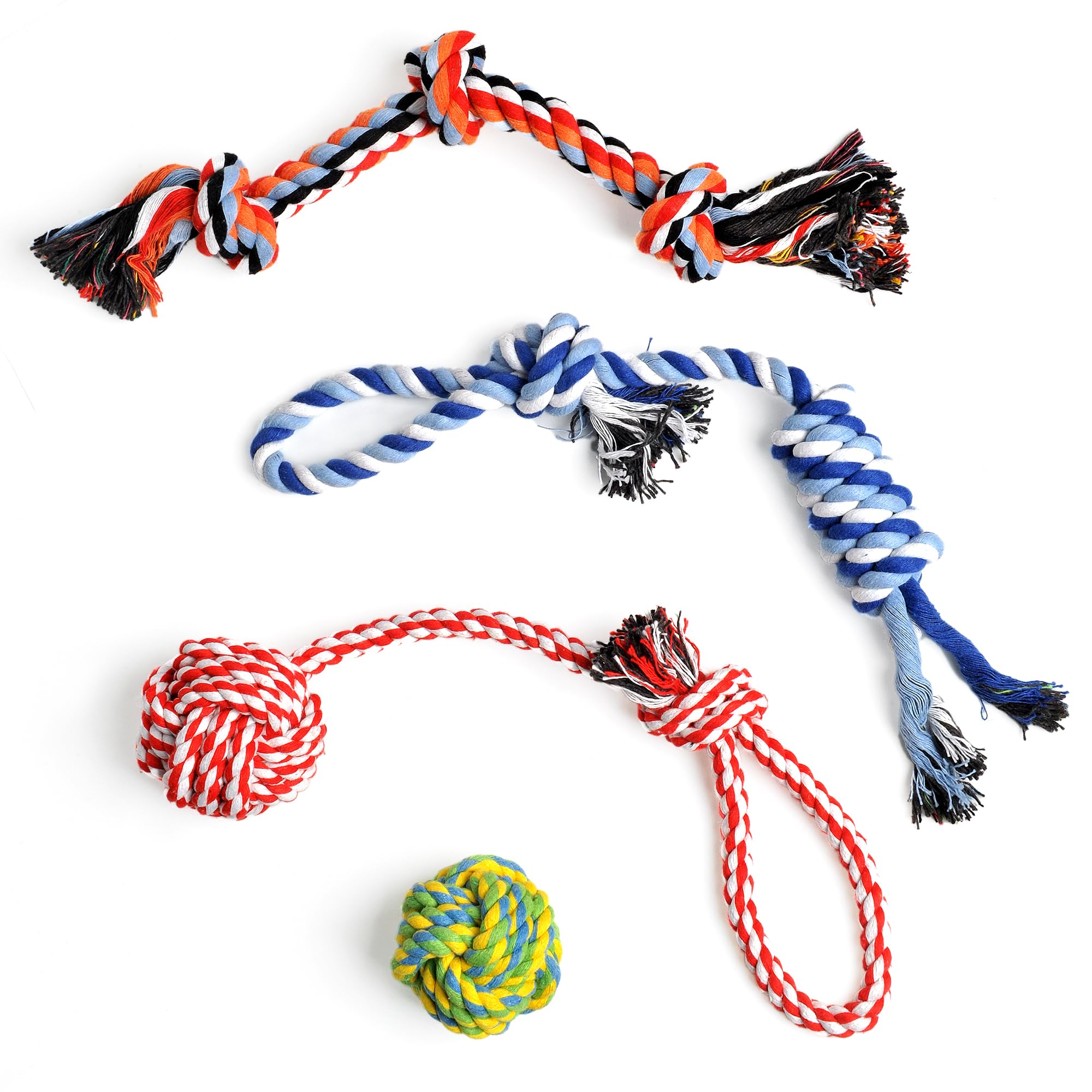 Durable 4 Pack Dog Rope Toys for Small & Medium Dogs - Indestructible Puppy Chew Toys for Aggressive Chewers - Great for Tug of War, Teeth Cleaning & Boredom Relief - Perfect for Playtime, Training & Dental Health