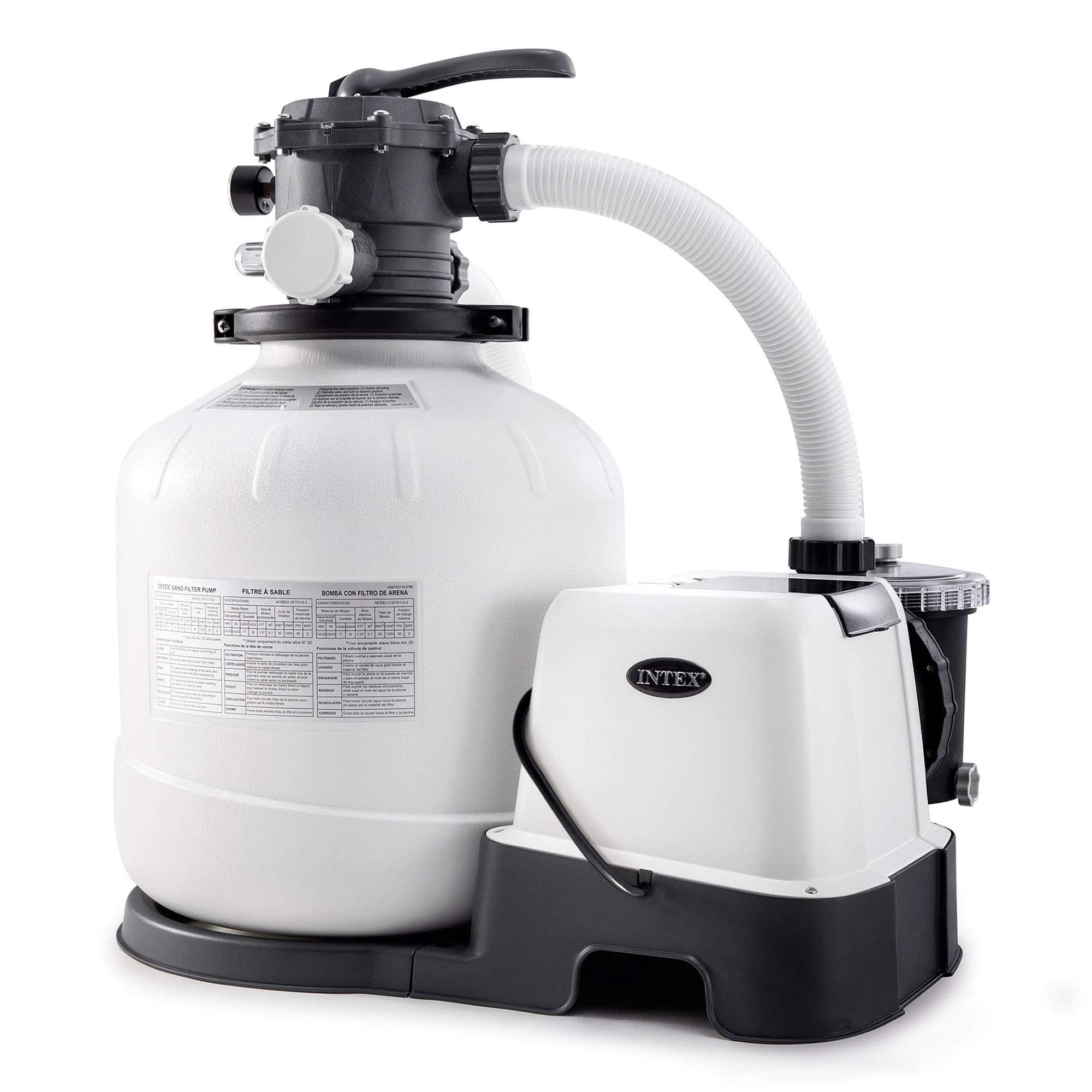 Intex Krystal Clear Sand Filter Pump & Saltwater System for Above-Ground Pools up to 15,000 Gallons - Automatic Algae Control, Pool Cleaning & Maintenance | Perfect for Backyard Swimming Pools, Summer Water Fun & Family Gatherings