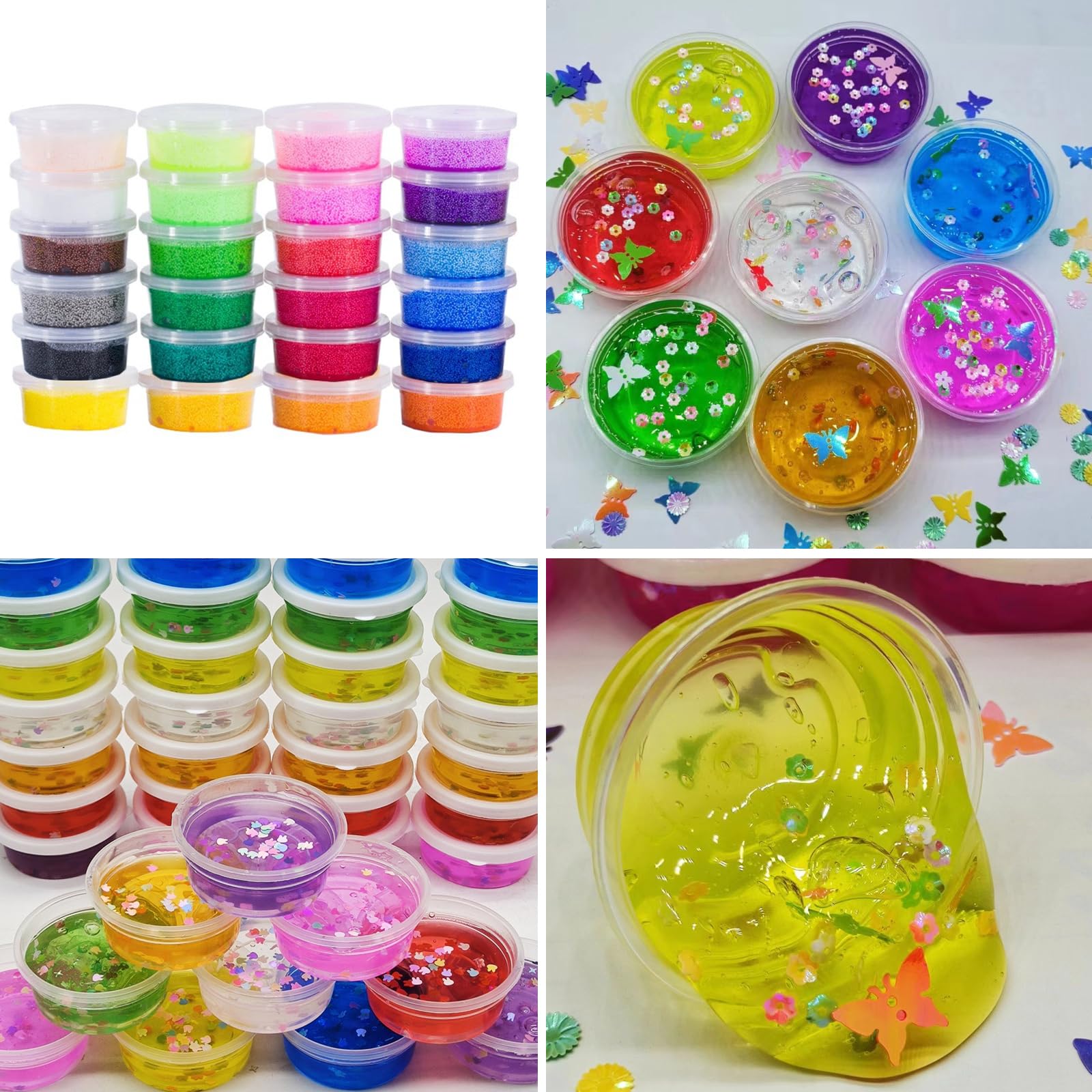ZOFORTY 100 Pack 4 oz Plastic Slime Containers with Lids - Small Clear Storage Jars for DIY Slime, Foam Balls, Crafts, Beads & Glitter - Perfect for Kids Art Projects, Classroom Supplies & Party Favors