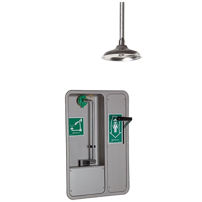 Haws 8355WCC AAXION MSR Barrier-Free Recessed Emergency Shower and Eye/Face Wash Station - ANSI Compliant Safety Equipment for Laboratories, Factories & Industrial Workplaces