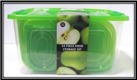 54-Piece Plastic Food Storage Container Set with Airtight Lids - BPA-Free, Stackable Kitchen Organizers (Green) - Perfect for Meal Prep, Leftovers & Pantry Organization