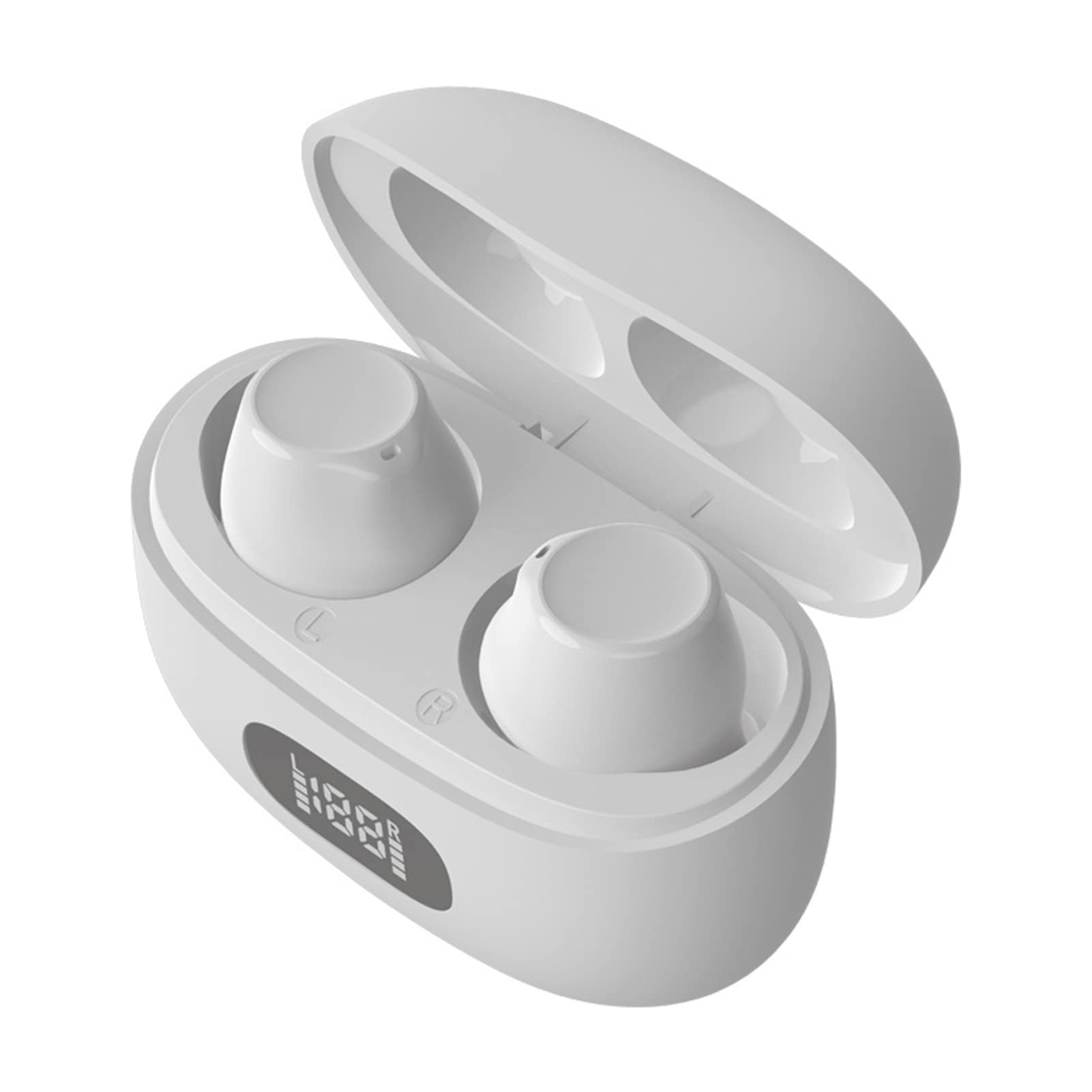 Wireless Sports Earphones with Digital Display - Sweatproof Bluetooth Headphones for Running, Gym & Workout - Perfect Gift for Music Lovers (White)