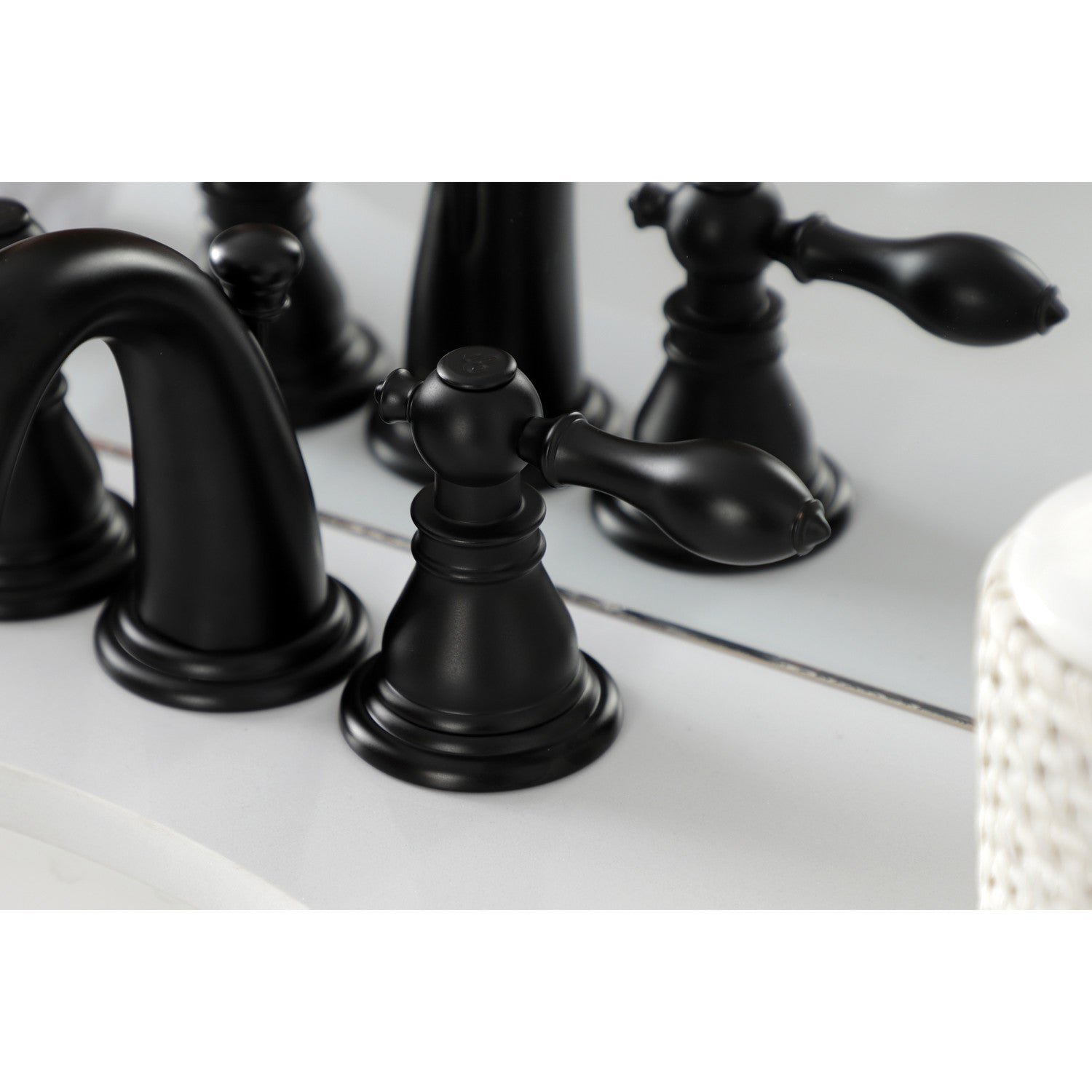 American Classic KB910ACL 3-Hole Widespread Bathroom Faucet - Matte Black Finish with Pop-Up Drain - Perfect for Modern Bathroom Vanities and Powder Rooms
