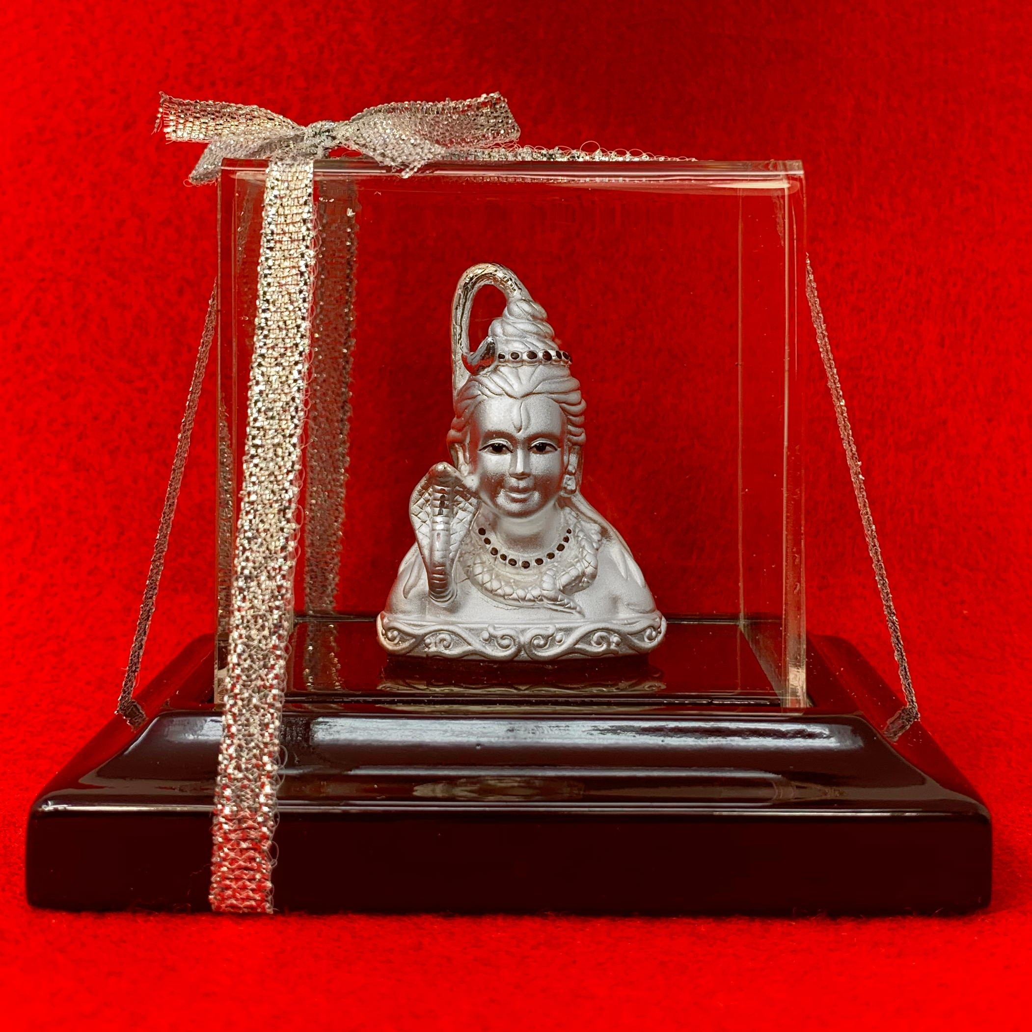 999 Pure Silver Rectangular Shiva Idol - Authentic Hindu God Statue for Home Altar, Meditation & Spiritual Decor | Perfect for Puja, Yoga Room & Gift Giving