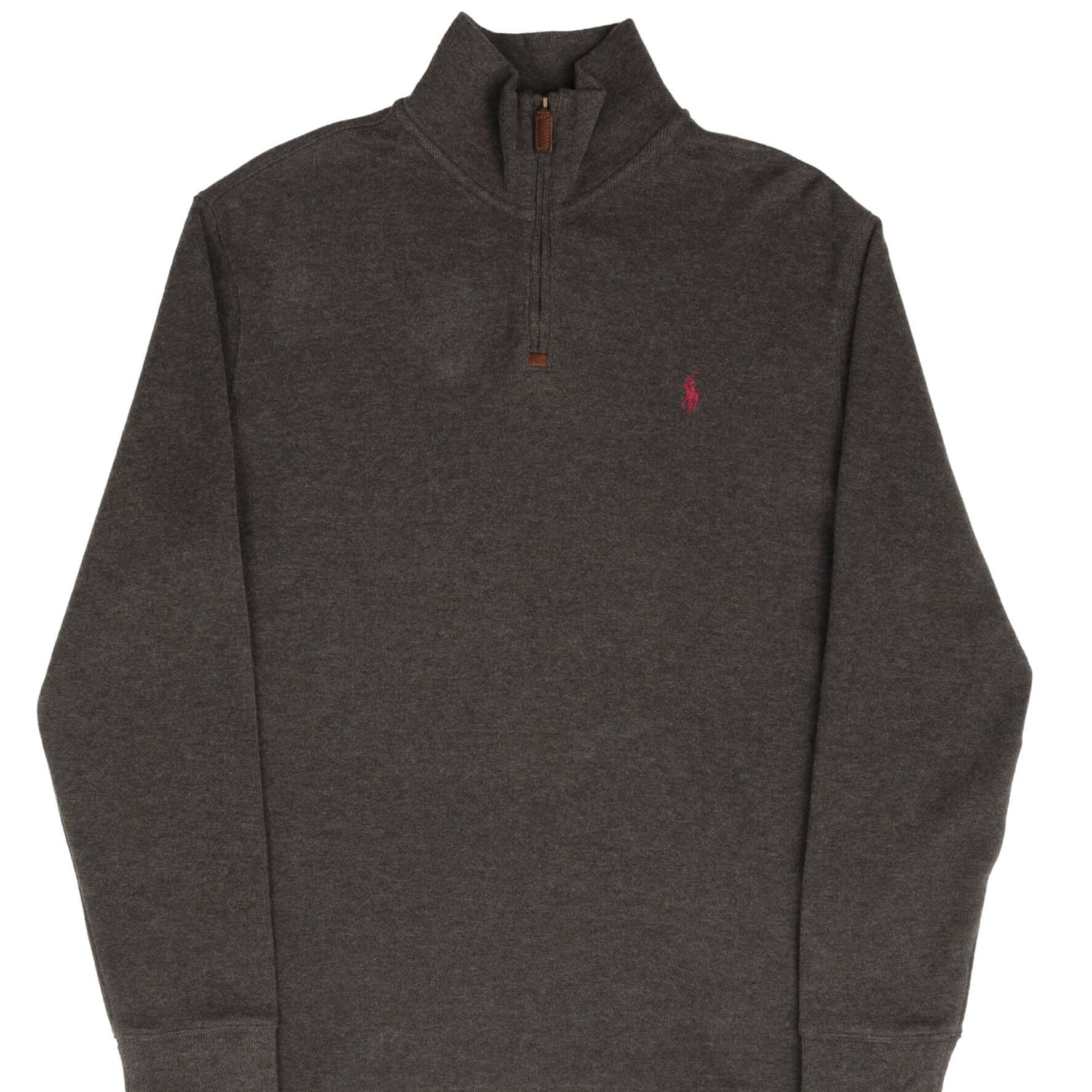 POLO RALPH LAUREN Men's Dark Grey Quarter Zip Sweater - Medium Size | Casual Pullover for Work, Office & Outdoor Activities