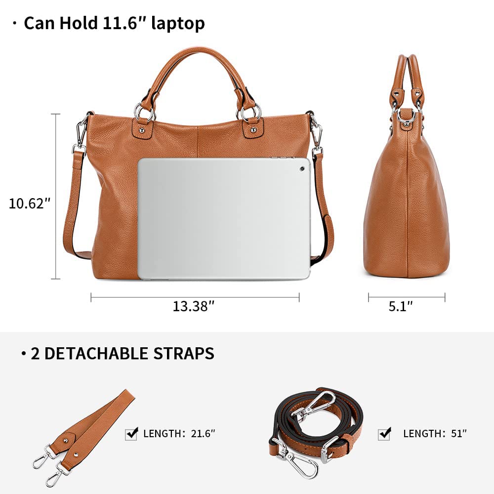 Kattee Women's Soft Leather Tote Bag - Stylish Satchel Purse & Handbag for Work, Travel & Everyday Use