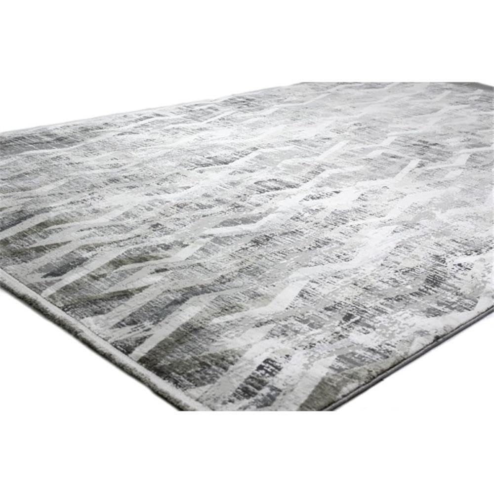 Bashian Collection Luxury Power Loom Viscose & Polyester Area Rug - 2.6’ x 8’ Beige/Grey Runner Rug for Entryway, Living Room, Bedroom - Soft & Durable Home Decor for Modern Interior Design