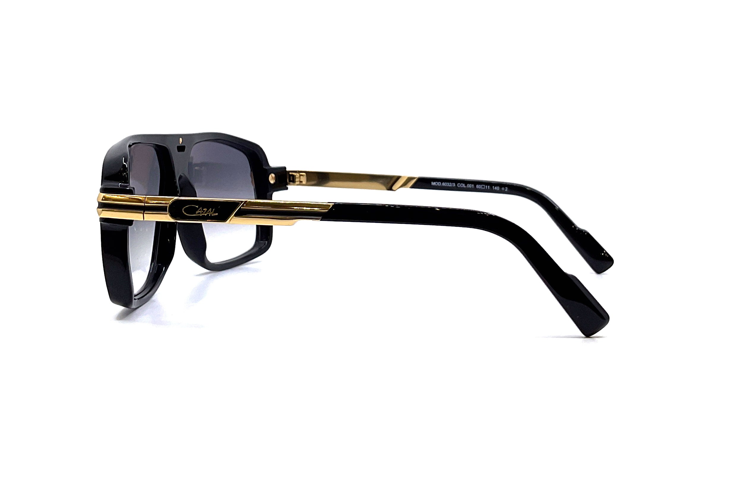 Cazal 6032/3 Sunglasses - Black & Gold Frame with UV Protection - Stylish Retro Aviator Shades for Men & Women - Perfect for Outdoor Activities, Driving, and Fashion Accessories