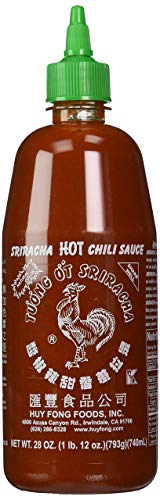 Huy Fong Sriracha Chili Hot Sauce - 28oz Bottle (Pack of 2) - Spicy Asian Chili Garlic Sauce - Perfect for Pho, Ramen, Tacos & Cooking