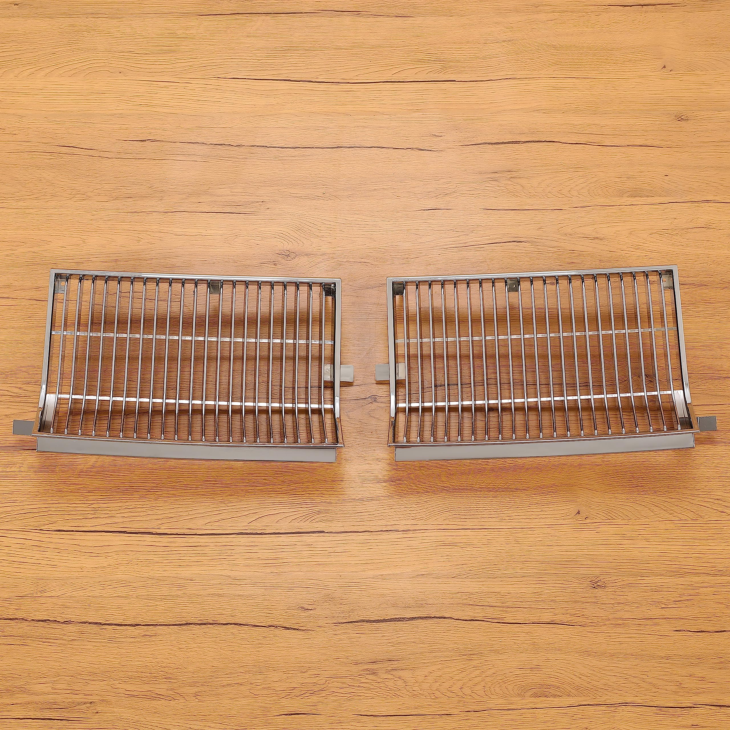 KUAFU Chrome Front Header Panel & Radiator Grill Set for 1981-1986 Oldsmobile Cutlass Supreme Calais Salon 2 Door Models - Perfect Replacement for Classic Car Restoration & Show Car Upgrades