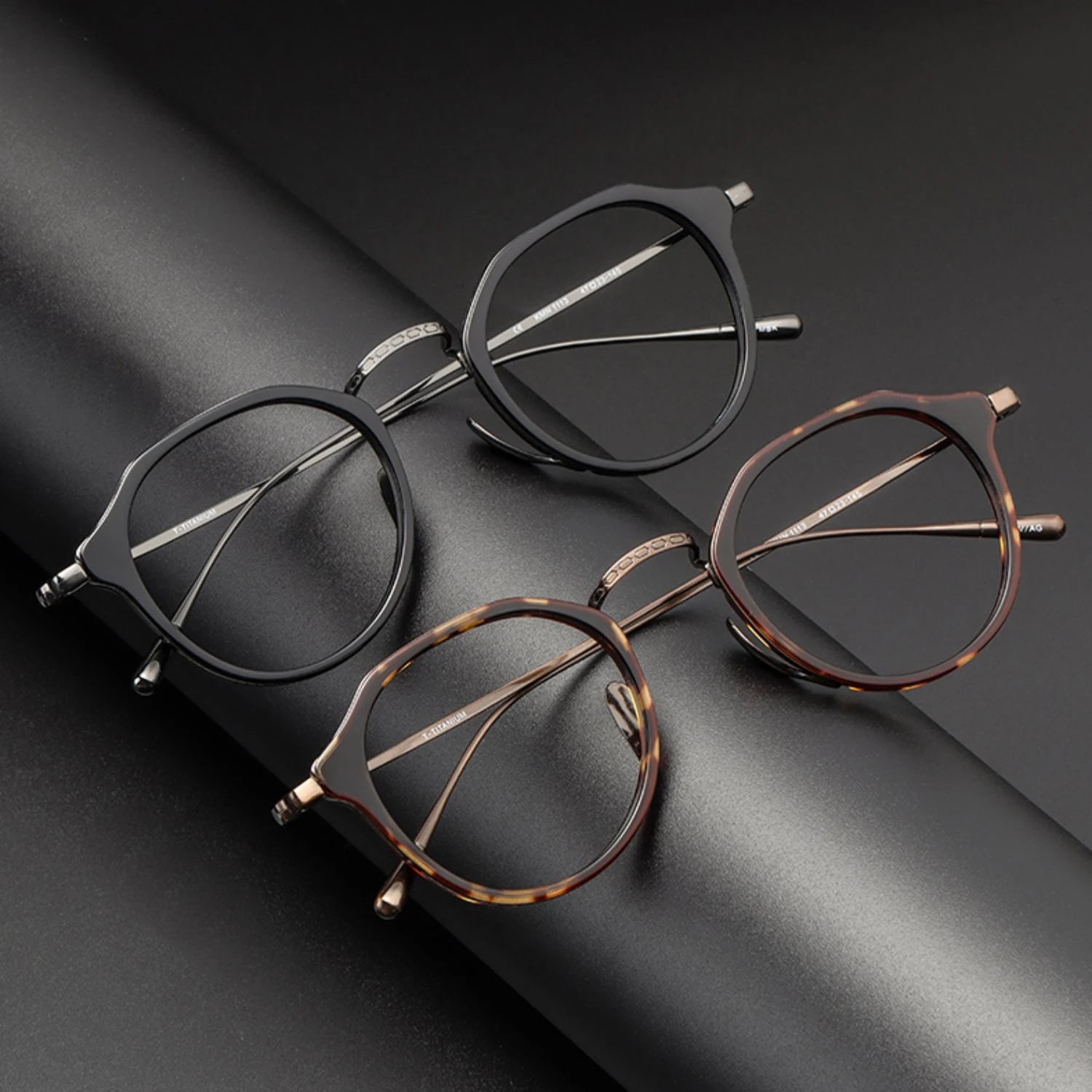 Black Titanium Acetate Full Rim Flat Top Oval Eyeglasses for Men - Stylish & Durable Frame (Model 4213) | Perfect for Work, Reading & Everyday Fashion