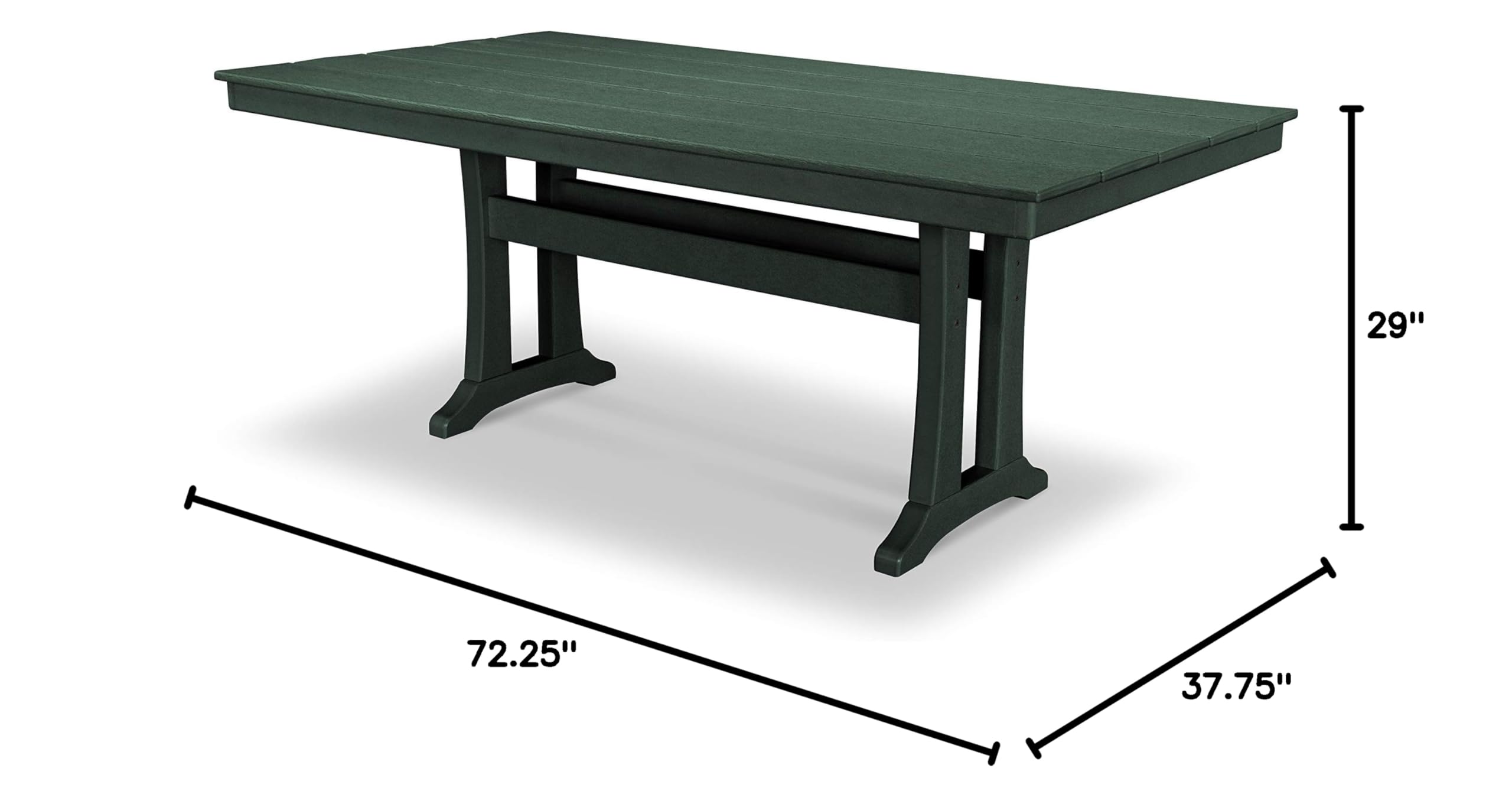 POLYWOOD® Outdoor Dining Table - Green, Weather-Resistant & Durable for Patio, Garden, and Backyard Entertaining