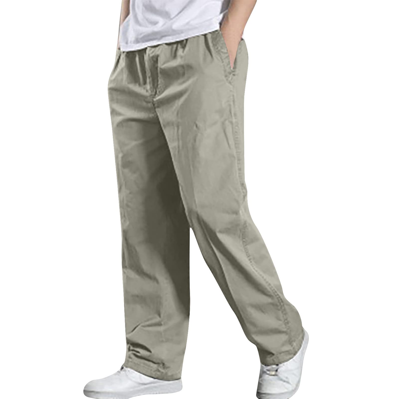Men's Straight Leg Cargo Pants - Relaxed Fit Baggy Sweatpants with Multiple Pockets for Outdoor Hiking, Camping & Casual Wear | Durable & Comfortable Trousers
