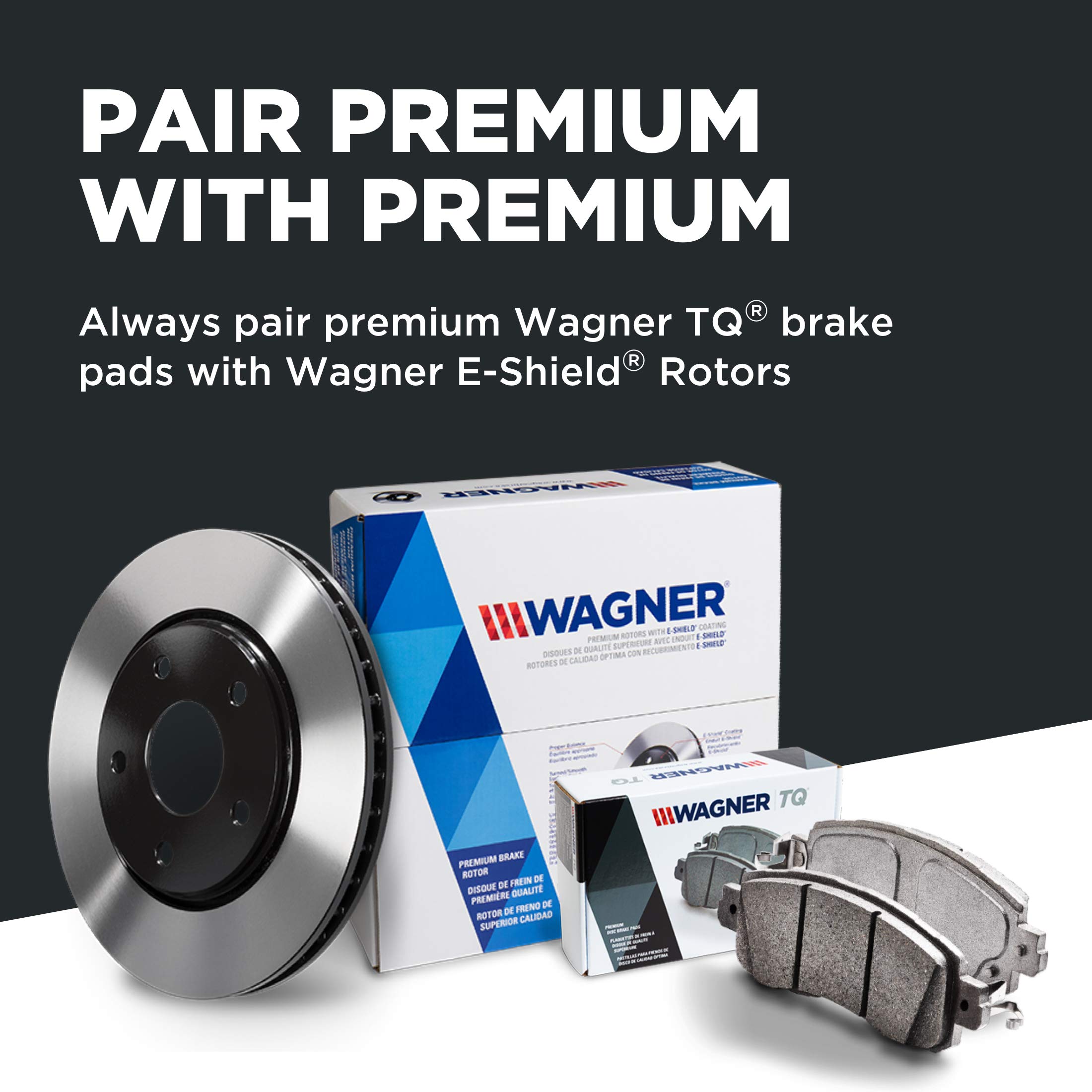 Wagner ThermoQuiet PD1036 Ceramic Disc Brake Pads Set - Front or Rear Brake Pad Replacement for Smooth & Quiet Performance - Perfect for Daily Commuting, Highway Driving & Stop-and-Go Traffic