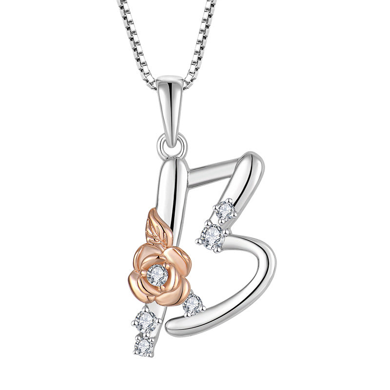 925 Sterling Silver Necklace for Women - Personalized Initial Pendant with Zircon - Elegant Collarbone Chain Jewelry Gift for Her - Perfect for Birthdays, Anniversaries and Special Occasions