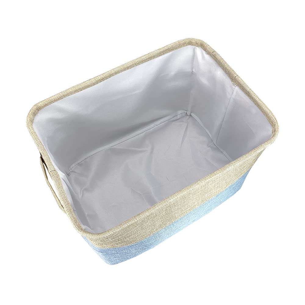 Custom Foldable Storage Basket with Dachshund Print - Collapsible Fabric Pet Toy Organizer Bin with Handles for Home, Closet & Shelf - Blue and White - Perfect for Pet Toy Storage & Home Organization