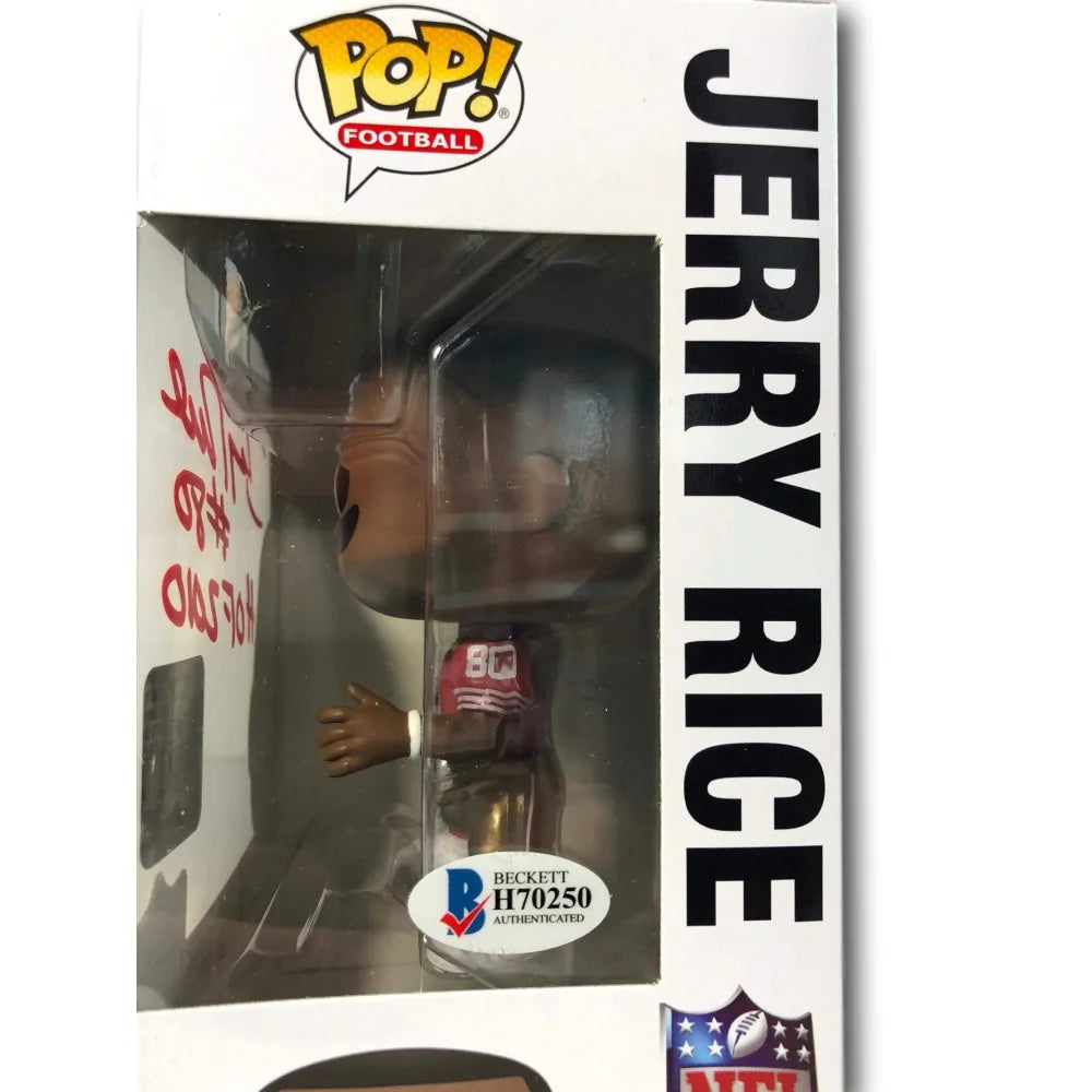 Jerry Rice Signed 2010 Funko Pop with BAS COA - San Francisco 49ers Autograph #114 - Perfect for NFL Fans, Collectors & Memorabilia Display