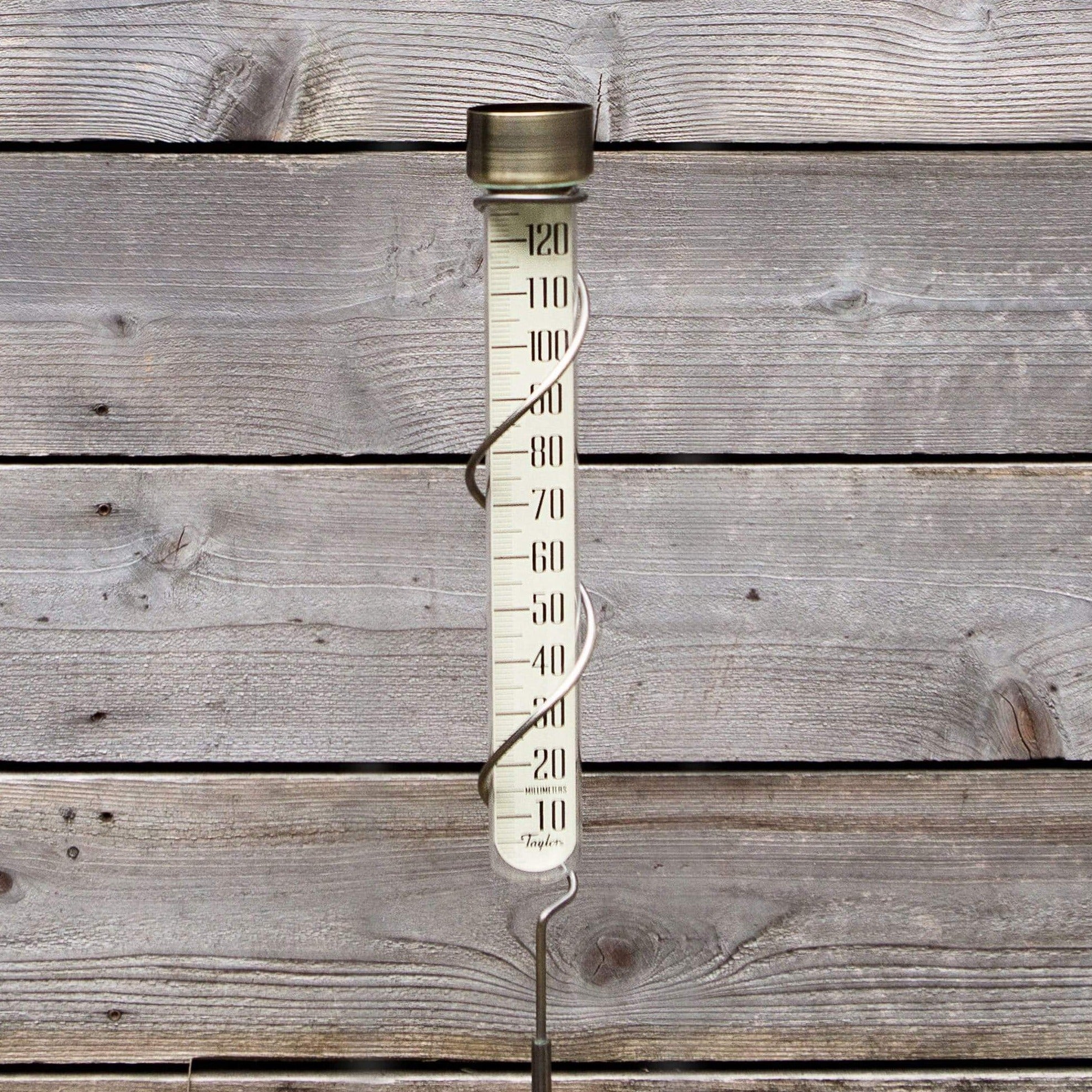 27 Inch Tall Glass Rain Gauge - Outdoor Weather Station Accessory for Garden, Lawn & Backyard - Accurate Rainfall Measurement Tool for Home & Farm Use