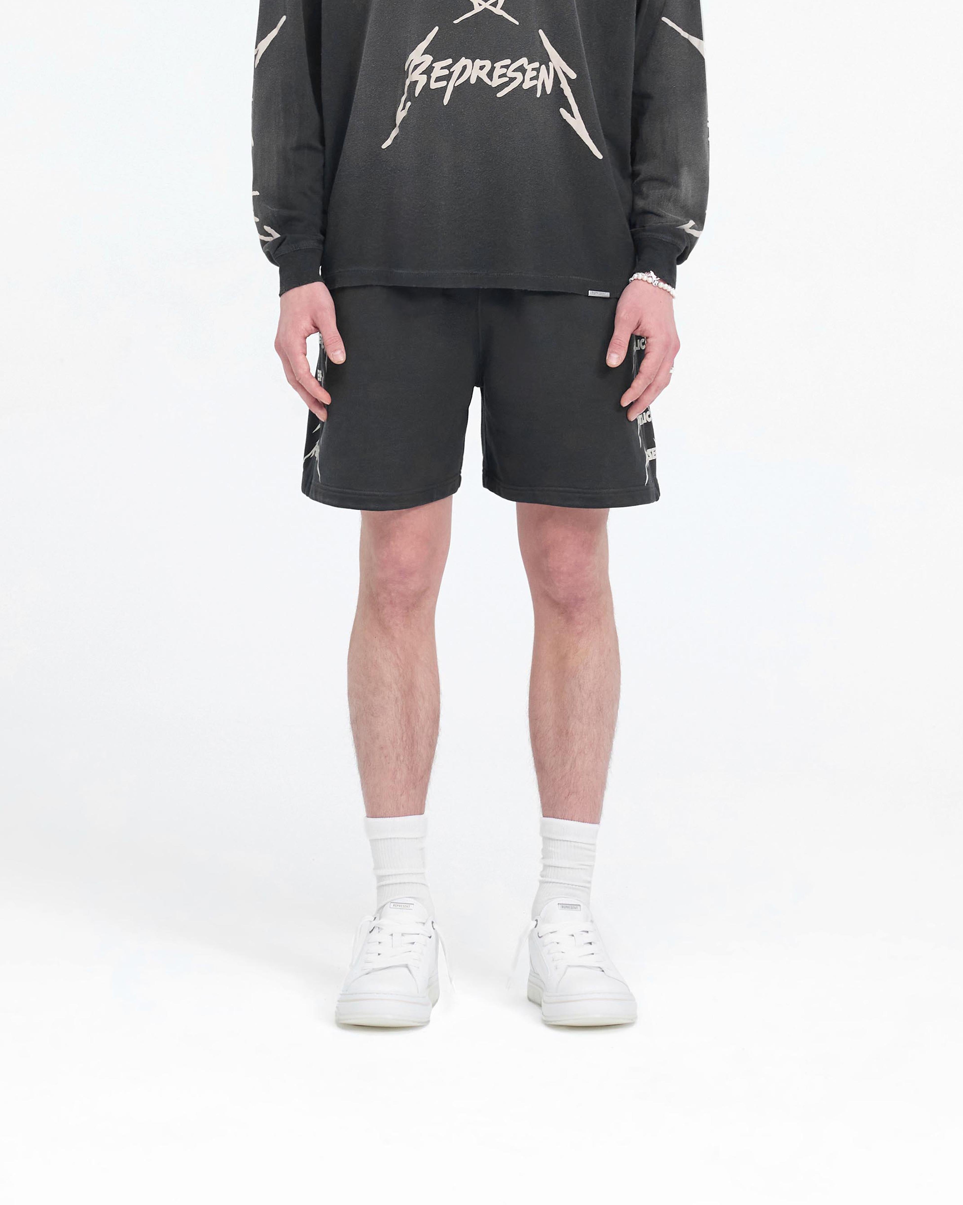 Represent X Metallica Local Crew Short Sleeve T-Shirt - Stained Black | Vintage Band Tee for Concerts & Casual Streetwear