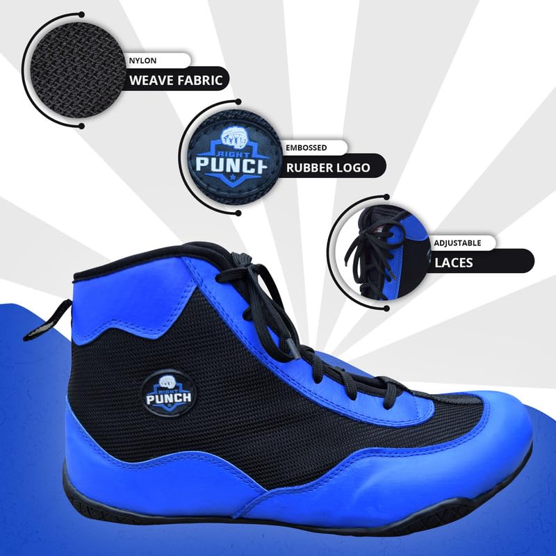 Professional Boxing & Wrestling Shoes for Men & Women - Breathable, Non-Slip Rubber Sole, Lightweight Training Shoes for Adults & Youth | Perfect for Boxing Gyms, MMA Training & Martial Arts Practice
