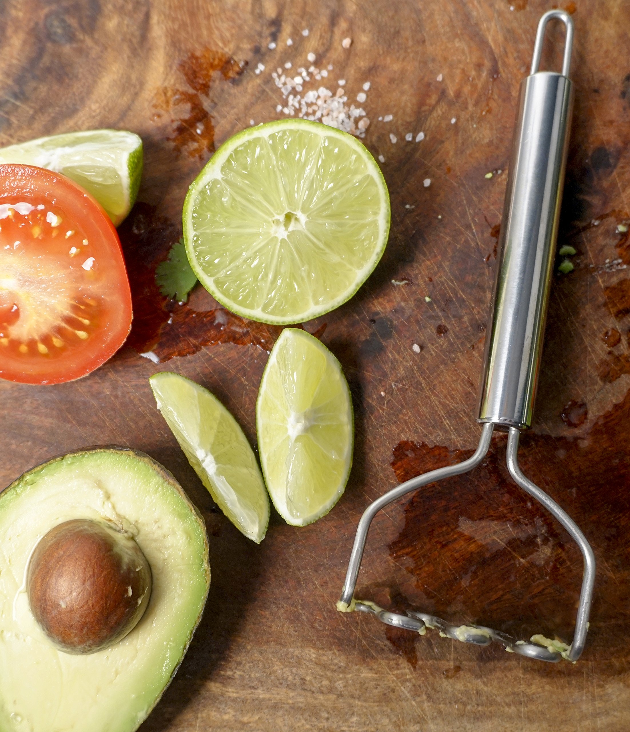 RSVP International Stainless Steel Potato & Avocado Masher - 7 Inch Kitchen Tool with Ergonomic Handle - Dishwasher Safe for Easy Cleaning - Perfect for Mashing Potatoes, Guacamole & Baby Food Prep