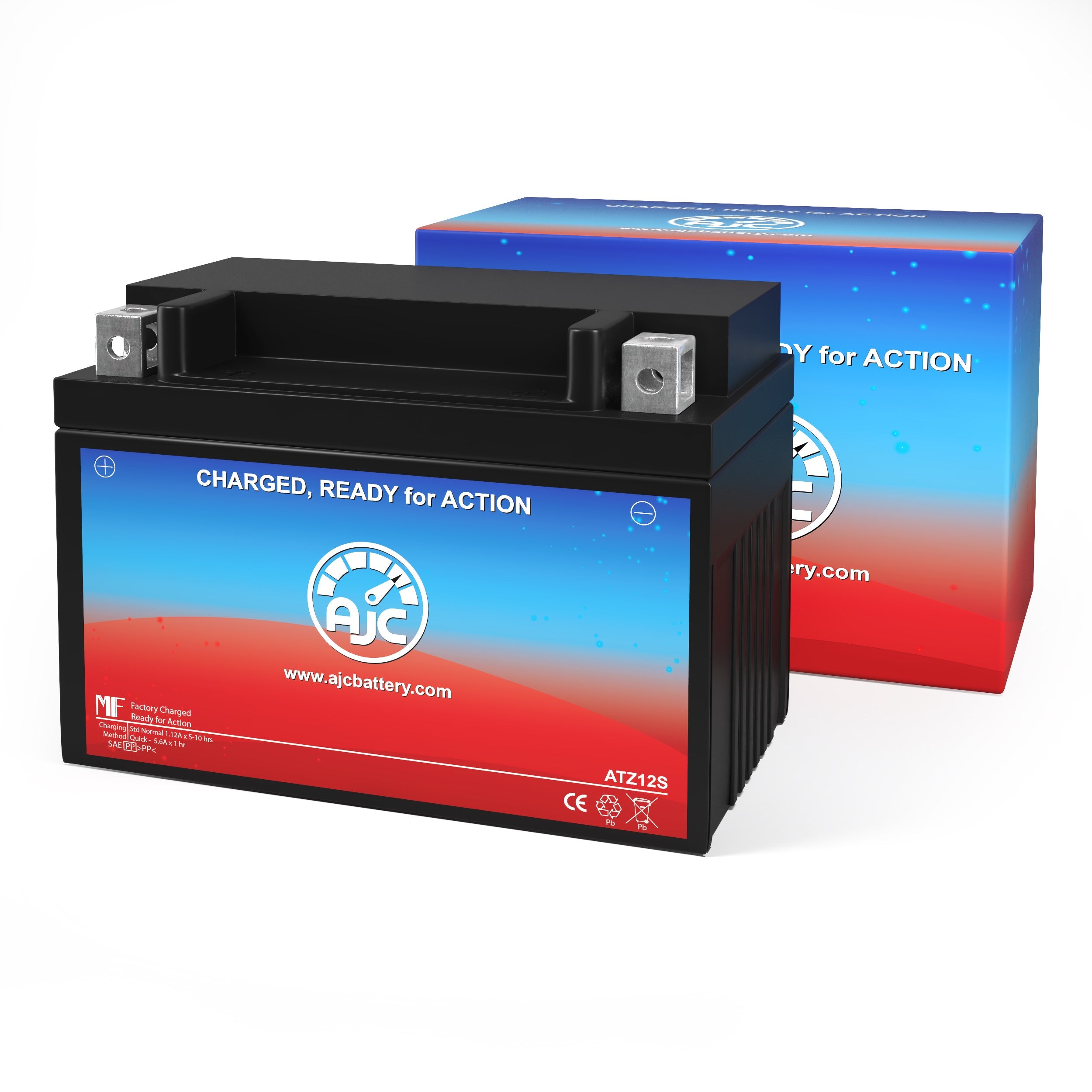 AJC Z12S Powersports Battery Replacement - High Performance Compatible Battery for ATV, Motorcycle & Snowmobile - Perfect for Off-Road Adventures & Winter Riding