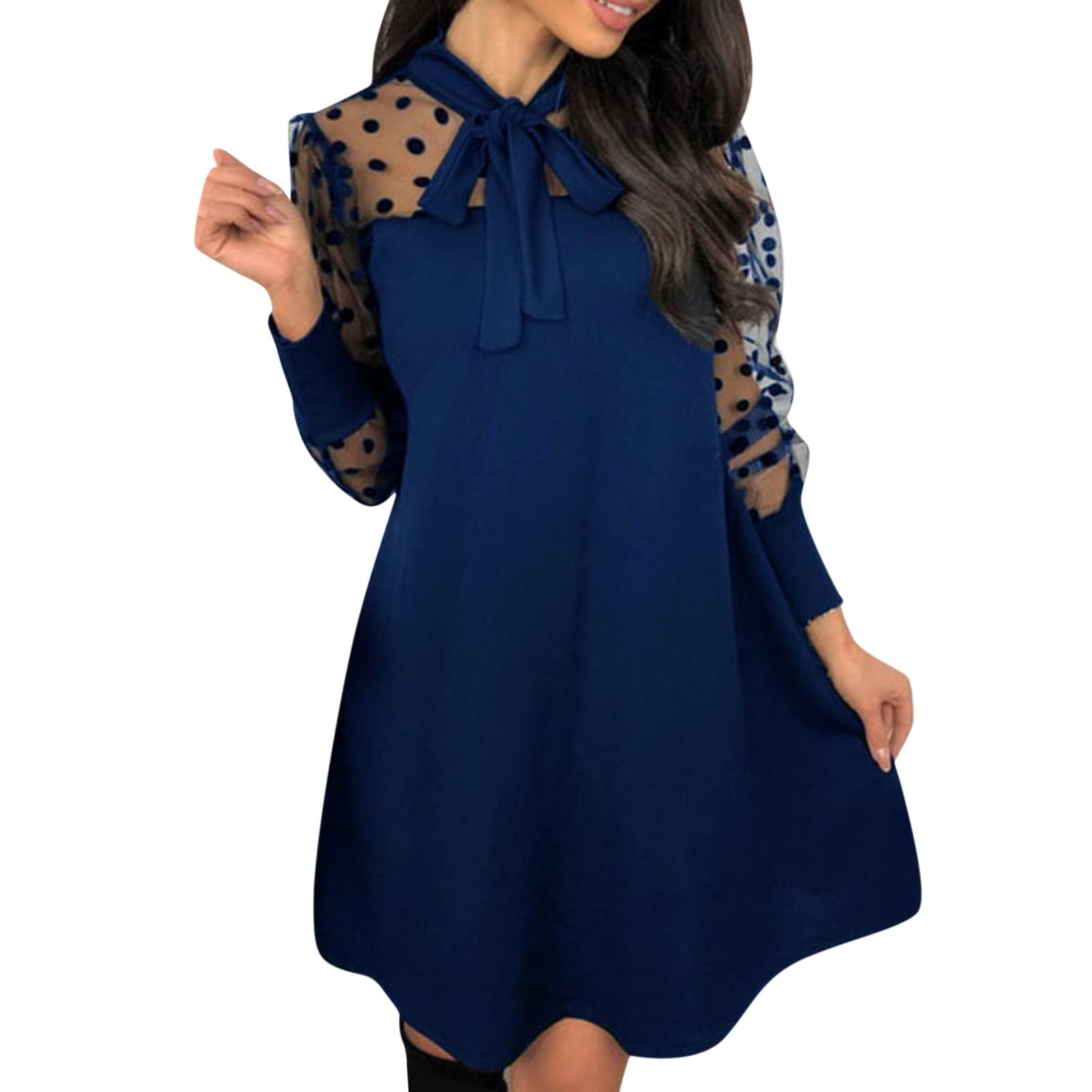 Stylish Women's Lantern Sleeve Mini Mesh Dress - Trendy Casual Summer Outfit for Parties, Dates & Beach Vacations