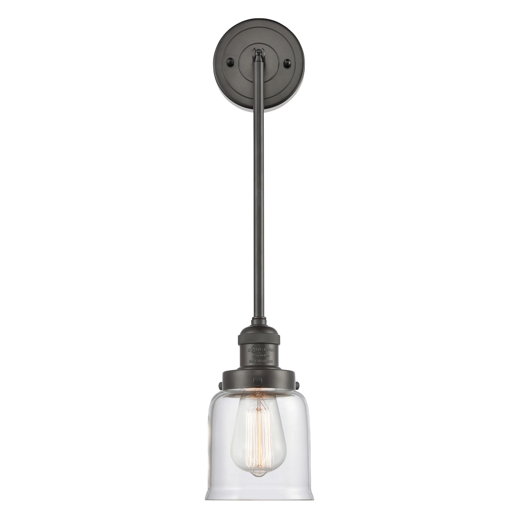 Innovations 201S-BK-G51 Matte Black Mini Pendant Light Fixture - Modern Single Bulb Hanging Light for Kitchen Island, Dining Room & Bedroom