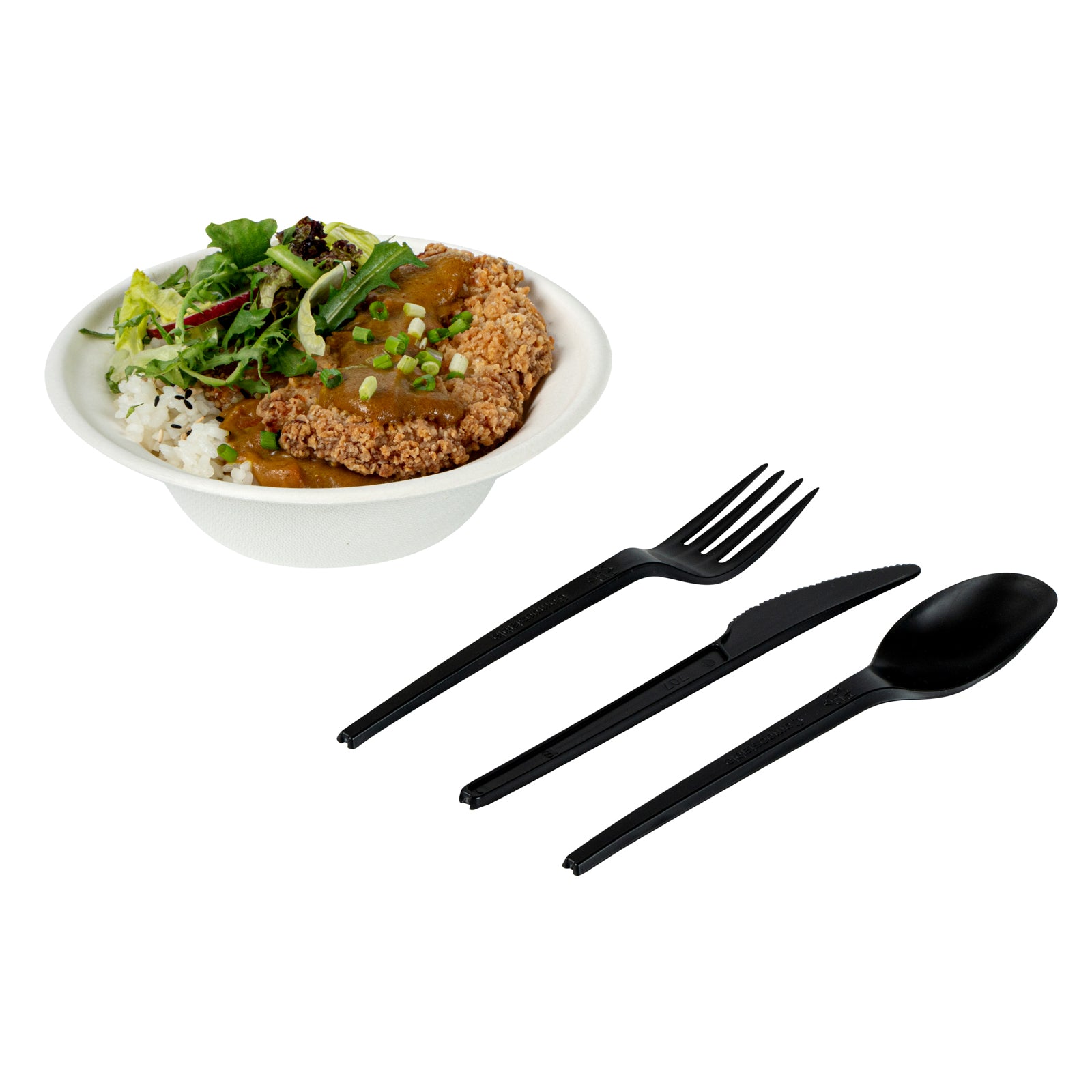 Eco-Friendly Black CPLA Plastic Cutlery Set - 290 Count, Heat Resistant & Compostable Cutlery (6.5 Inches) - Perfect for Parties, Picnics, Catering & Sustainable Dining