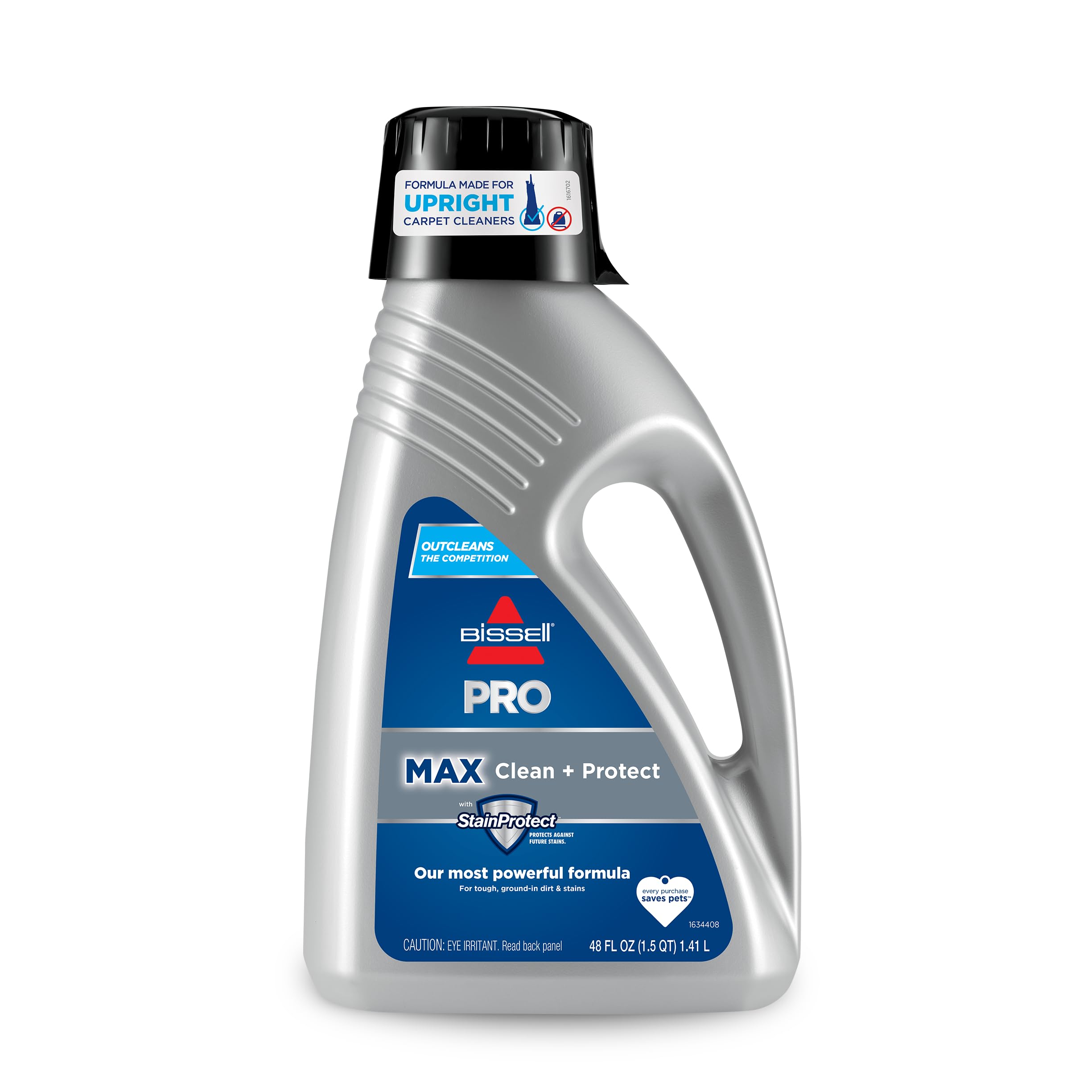 Bissell 78H63 Deep Clean Pro 4X Concentrated Carpet Shampoo - 48oz Silver Formula for Deep Cleaning & Stain Removal - Perfect for Home, Office & Pet Areas