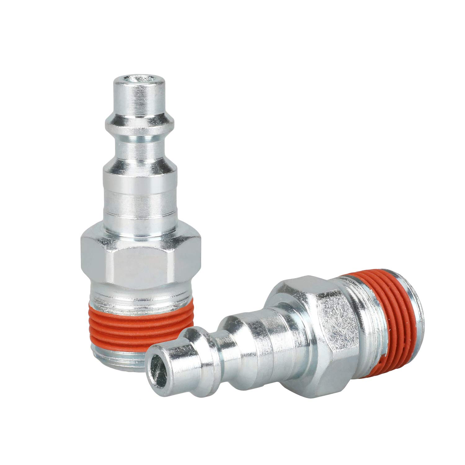 WYNNsky 3/8'' MNPT Zinc-Plated Air Plug with Sealant - 2-Piece Industrial Air Fitting Kit for Pneumatic Tools | Perfect for Air Compressor Systems, HVAC & Automotive Applications