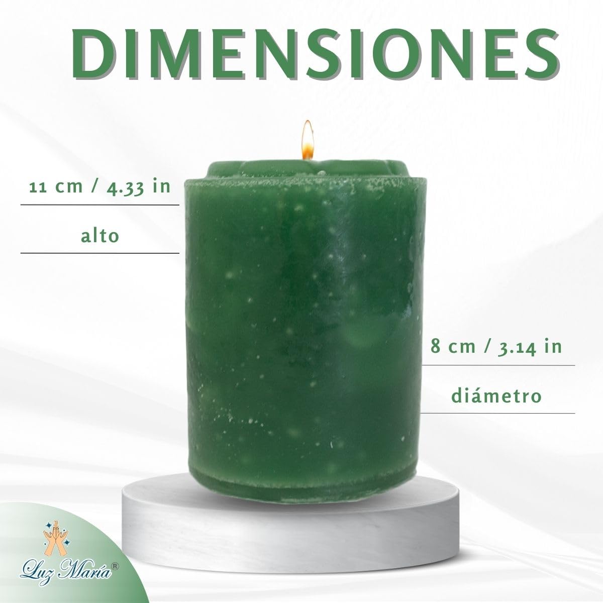 Luz Maria Traditional Unscented Candles 500g - Pack of 4 (Red, Blue, Green, Yellow) - Handmade Prayer Candles for Religious Altars, Home Decor & Spiritual Ceremonies