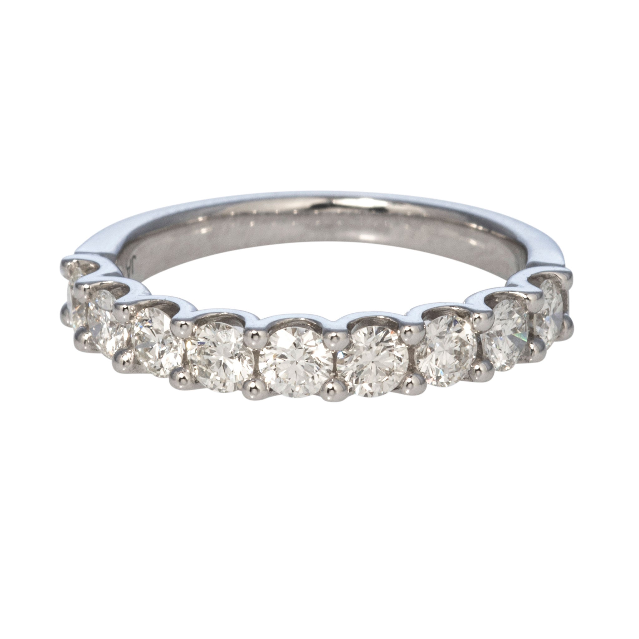 1ctw Round Diamond 9 Stone 14K White Gold Wedding Band Ring for Women - Perfect for Engagement, Anniversary & Bridal Jewelry Gifts