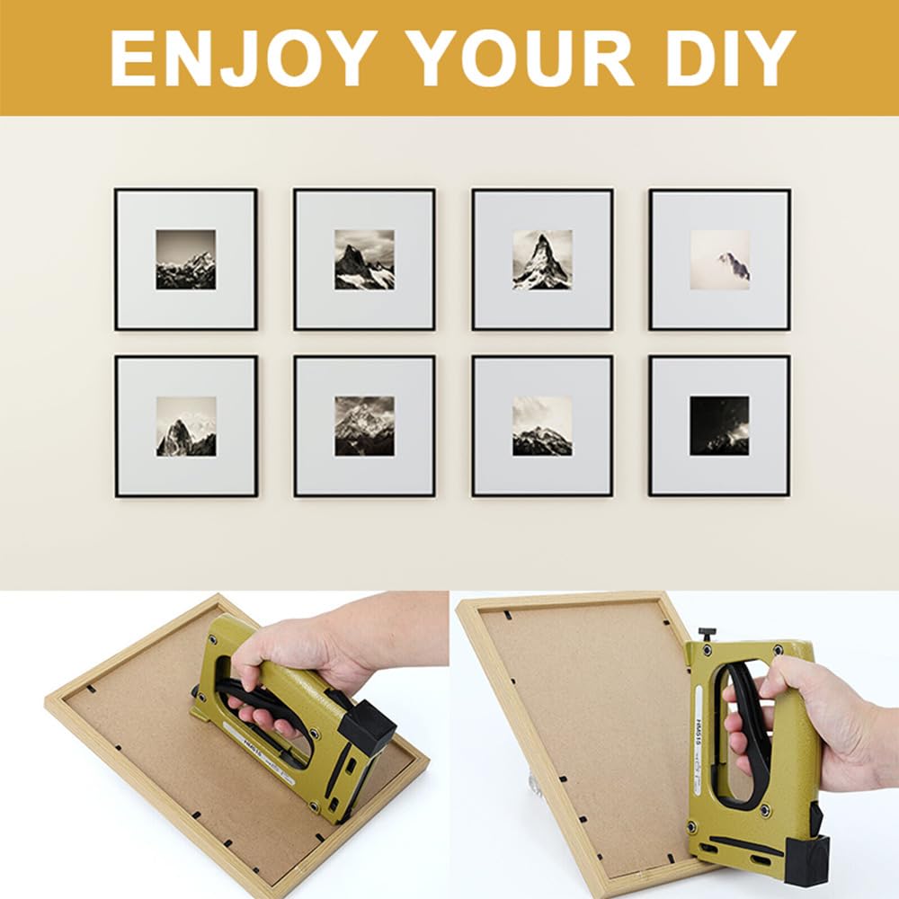 GYKLE Point Driver Framing Tool - Flexible Point Gun Tacker, Lightweight Metal Picture Framing Tool with 1000 Points for Artists, Paintings & Photos | Perfect for DIY Picture Framing, Artwork Display & Home Decor Projects