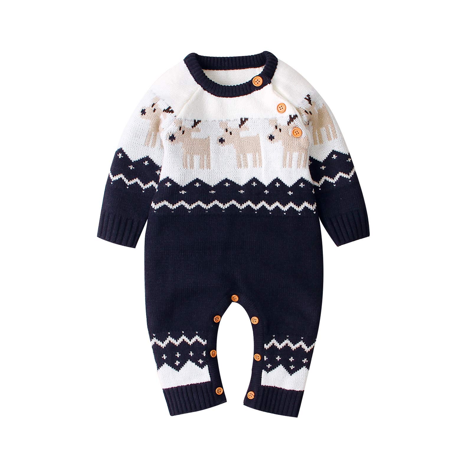 **Adorable Cartoon Christmas Romper Jumpsuit for Baby Boys & Girls – Soft Long Sleeve Knit Outfit for Newborns & Toddlers – Perfect for Holiday Photos, Family Gatherings & Festive Celebrations**