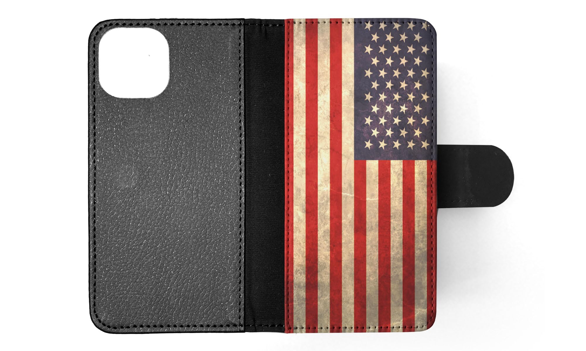 USA Flag Flip Wallet Phone Case for Apple iPhone 15 - Patriotic Leather Cover with Card Slots & Stand Feature for Daily Use & Travel