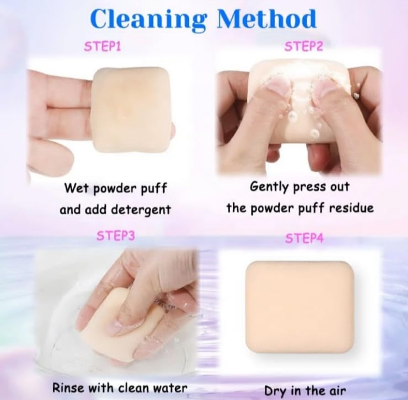 Feelhigh 1 Clear Square Powder Puff Holder Case - Travel-Friendly Beauty Blender & Makeup Sponge Storage Box - Portable Cosmetic Puff Container for On-the-Go Touch Ups (Perfect for Travel, Gym & Daily Makeup Routine)