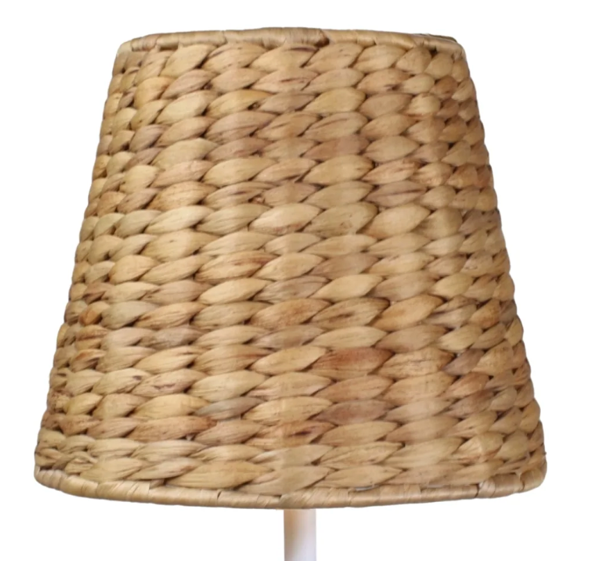 Empire Water Hyacinth Woven Lampshade - Natural Handwoven Rattan Light Fixture for Bedroom, Living Room & Patio Decor