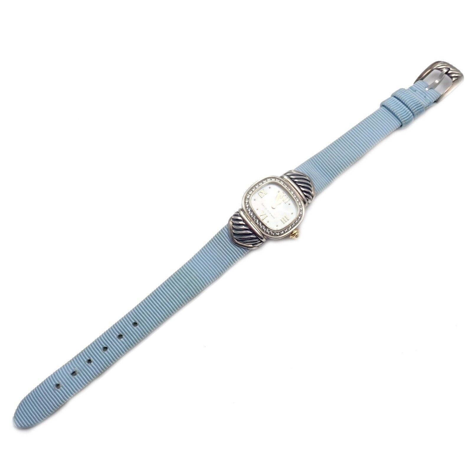 Authentic David Yurman DY Sterling Silver 925 Diamond Thoroughbred Silk Ladies Watch - Elegant Luxury Timepiece for Women, Perfect for Formal Events & Special Occasions