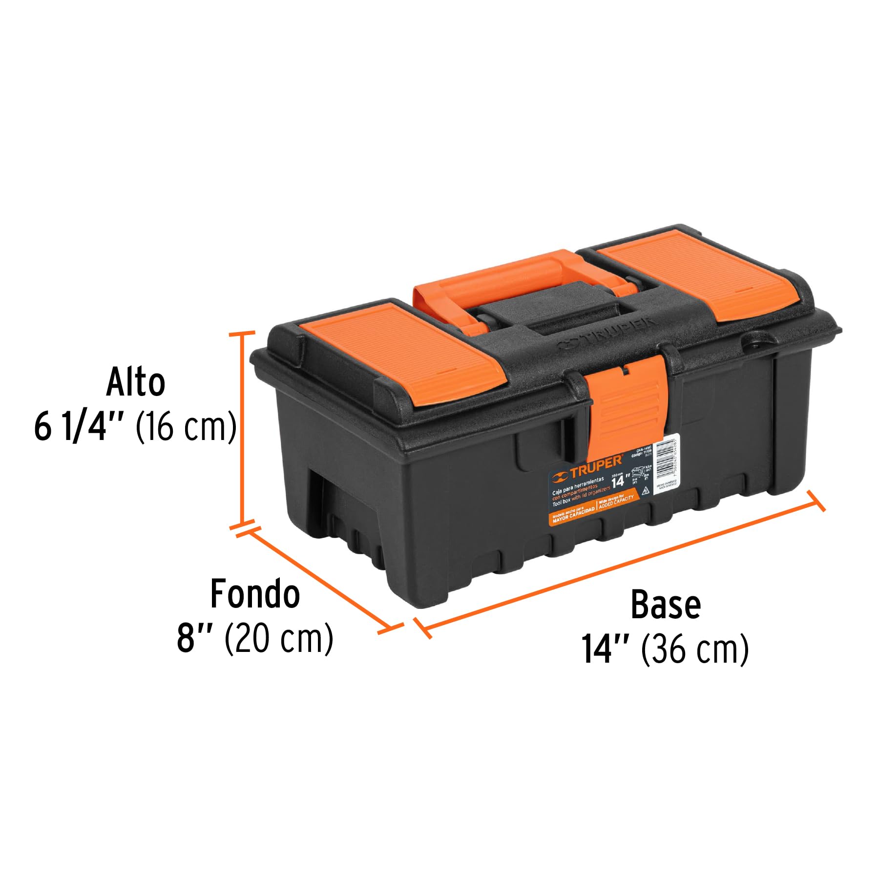 14 Compartment Orange Plastic Storage Box - Organize Small Parts, Crafts & Office Supplies | Durable & Stackable for Home, Garage & Workshop